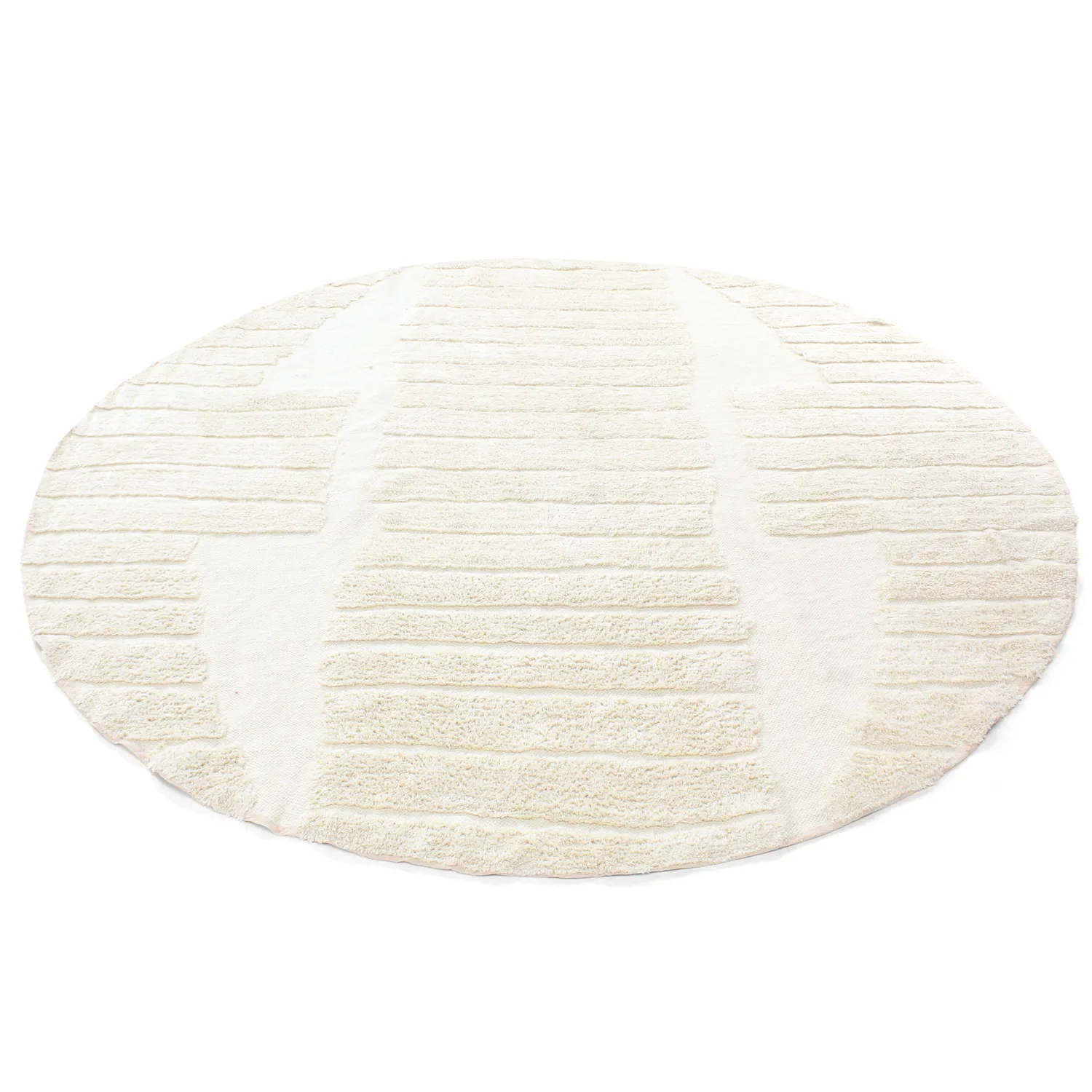 Rund matta - Rani Natural Cotton Shaggy (offwhite)