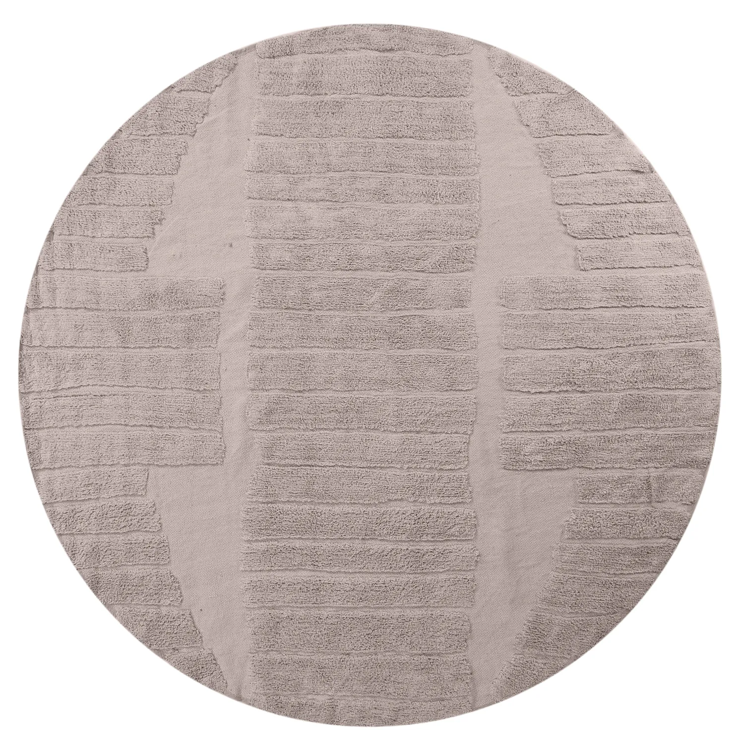 Rund matta - Rani Natural Cotton Shaggy (taupe)
