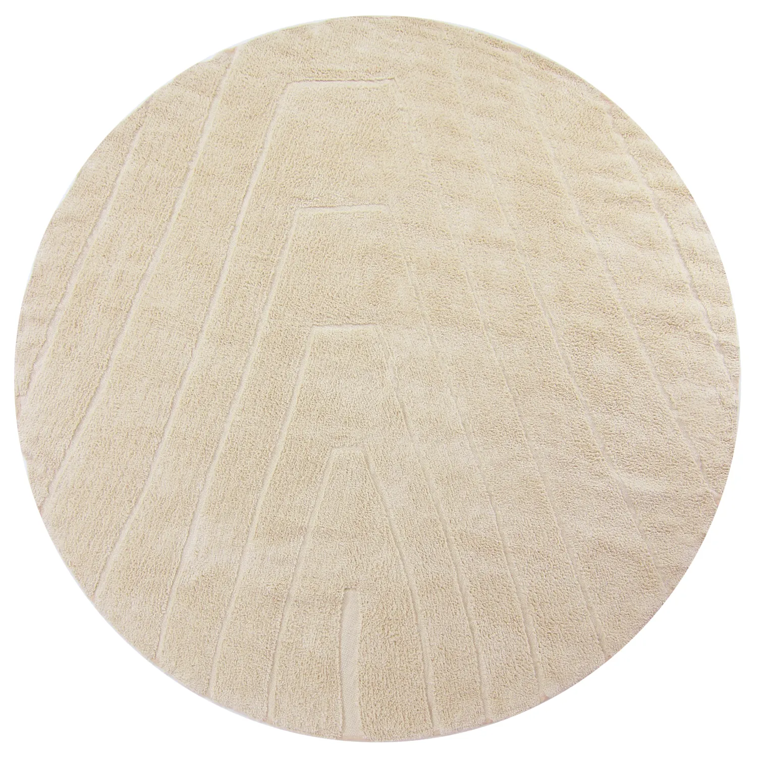 Rund matta - Sivia Natural Cotton Shaggy (beige)