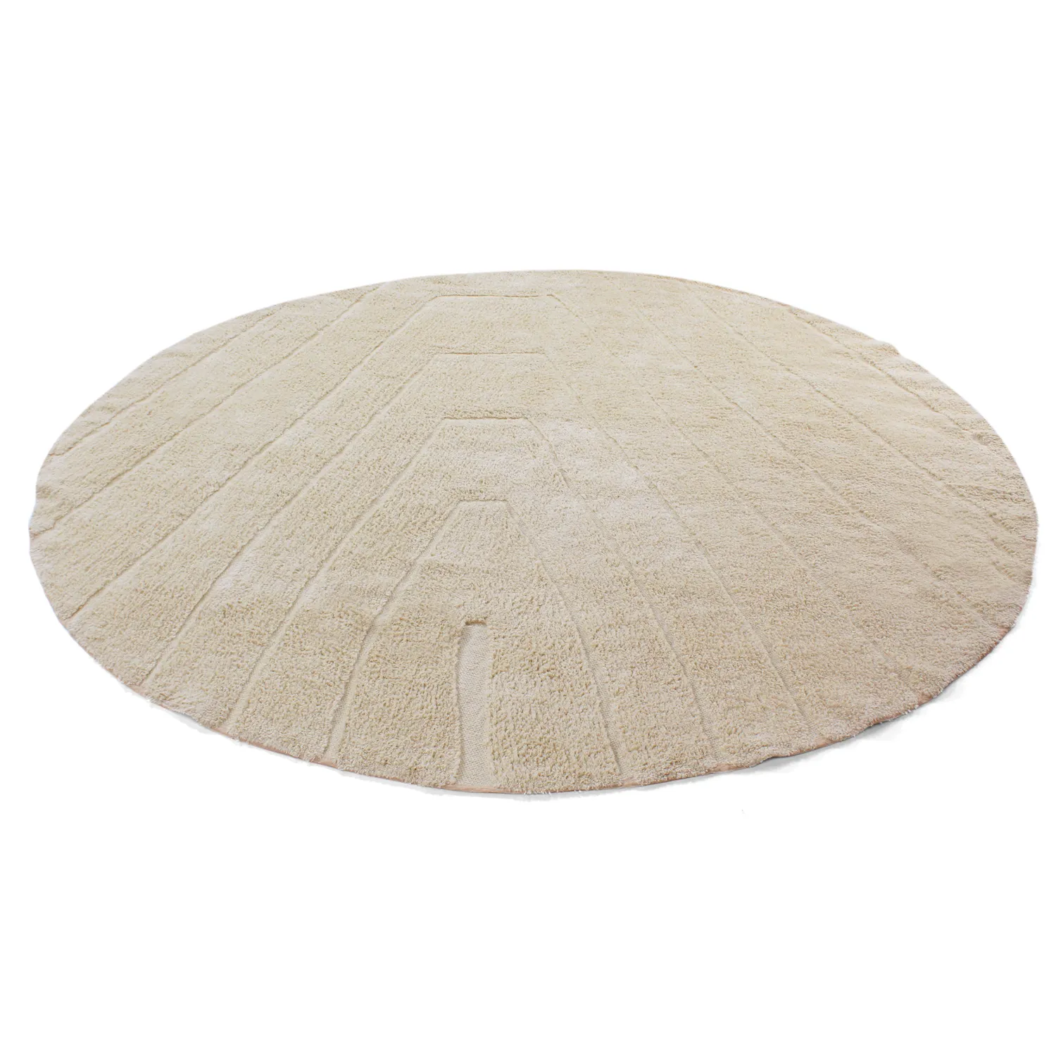 Rund matta - Sivia Natural Cotton Shaggy (beige)