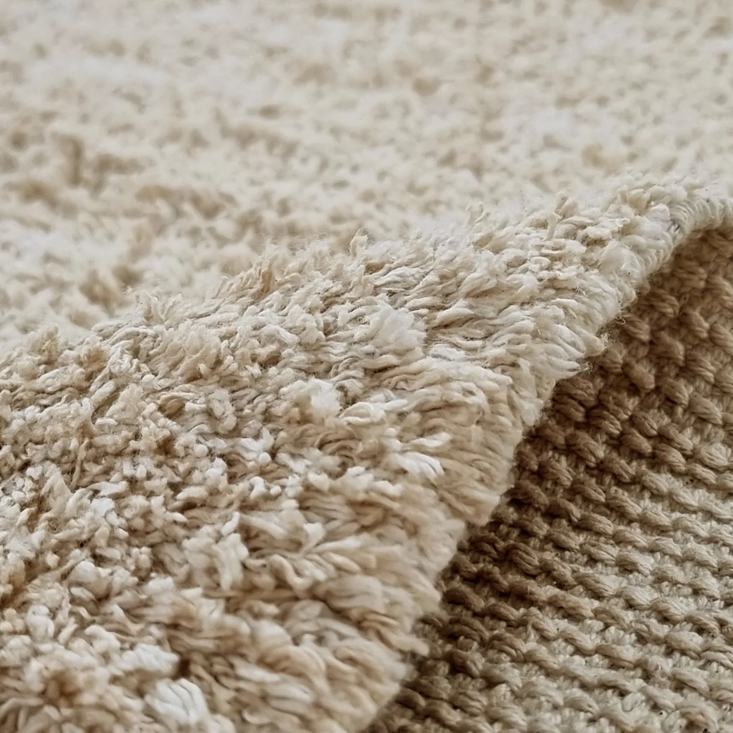 Rund matta - Sivia Natural Cotton Shaggy (beige)