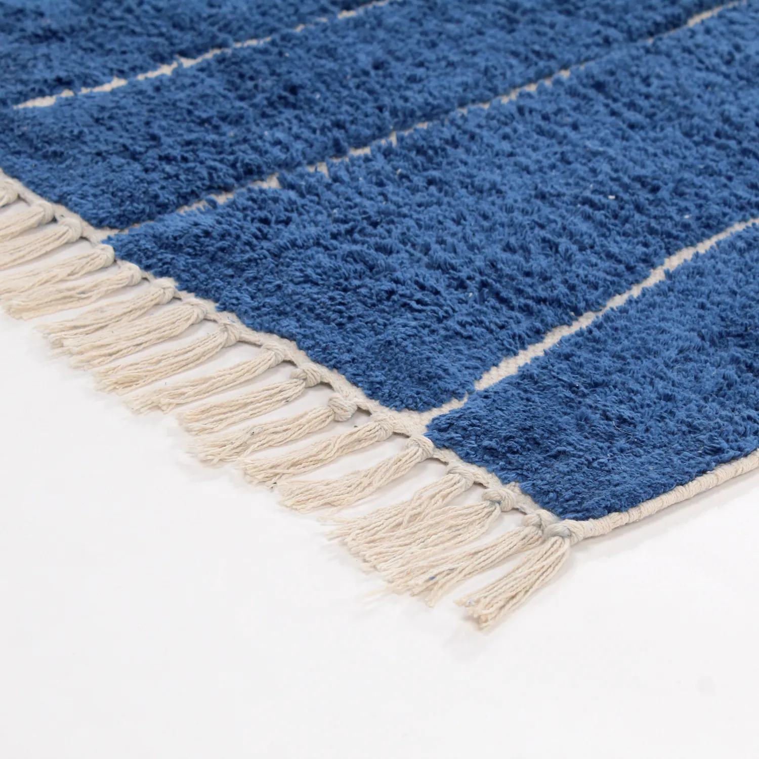 Ryamattor - Sivia Natural Cotton Shaggy (blå)