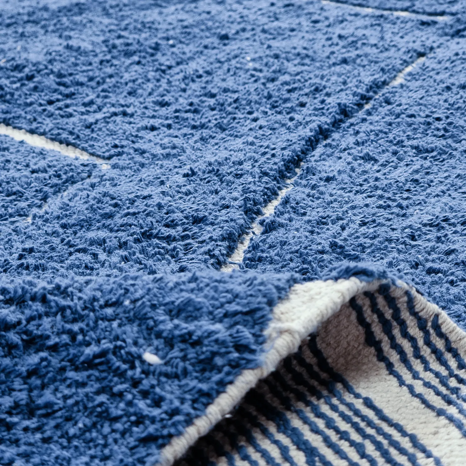 Ryamattor - Sivia Natural Cotton Shaggy (blå)