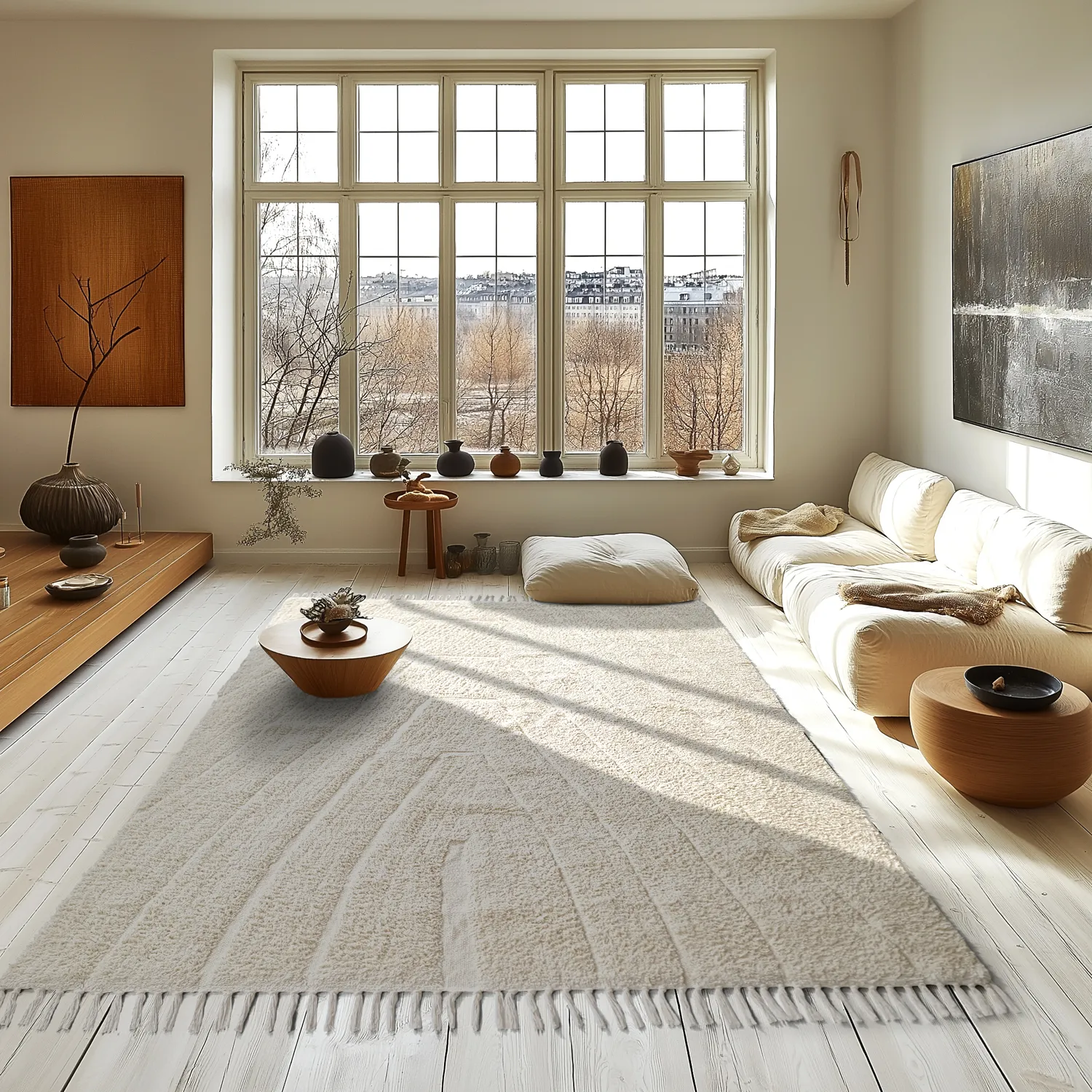 Ryamattor - Sivia Natural Cotton Shaggy (offwhite)