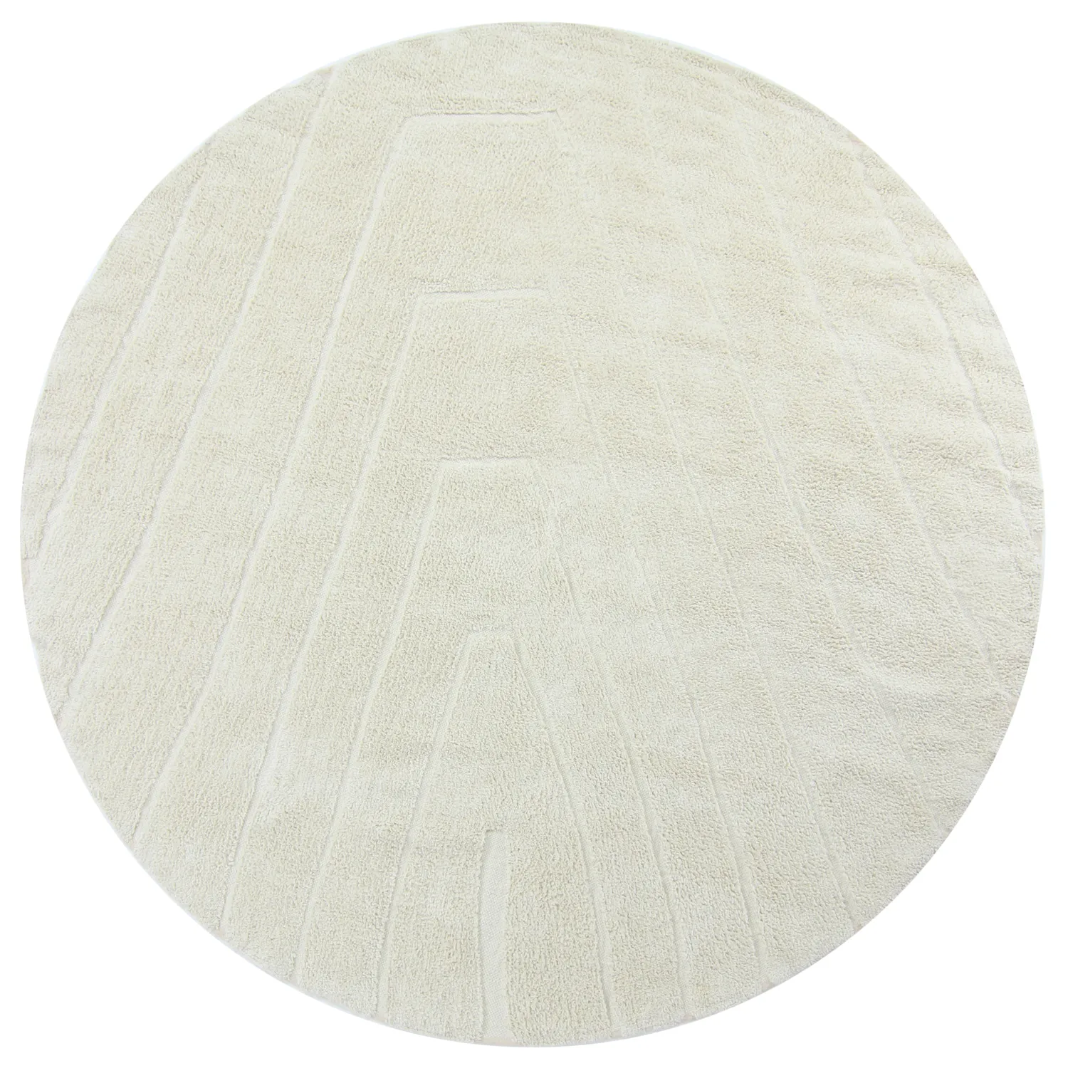 Rund matta - Sivia Natural Cotton Shaggy (offwhite)