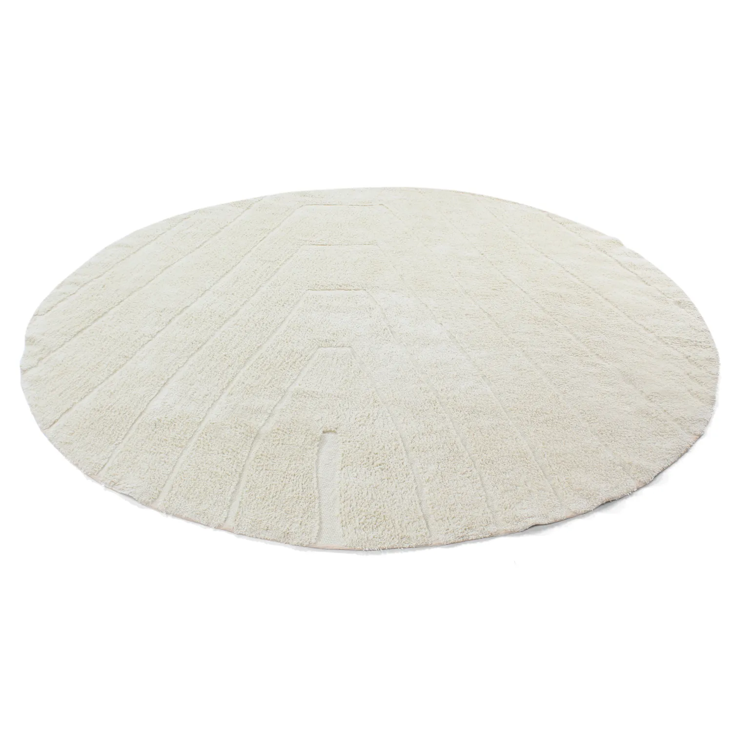 Rund matta - Sivia Natural Cotton Shaggy (offwhite)