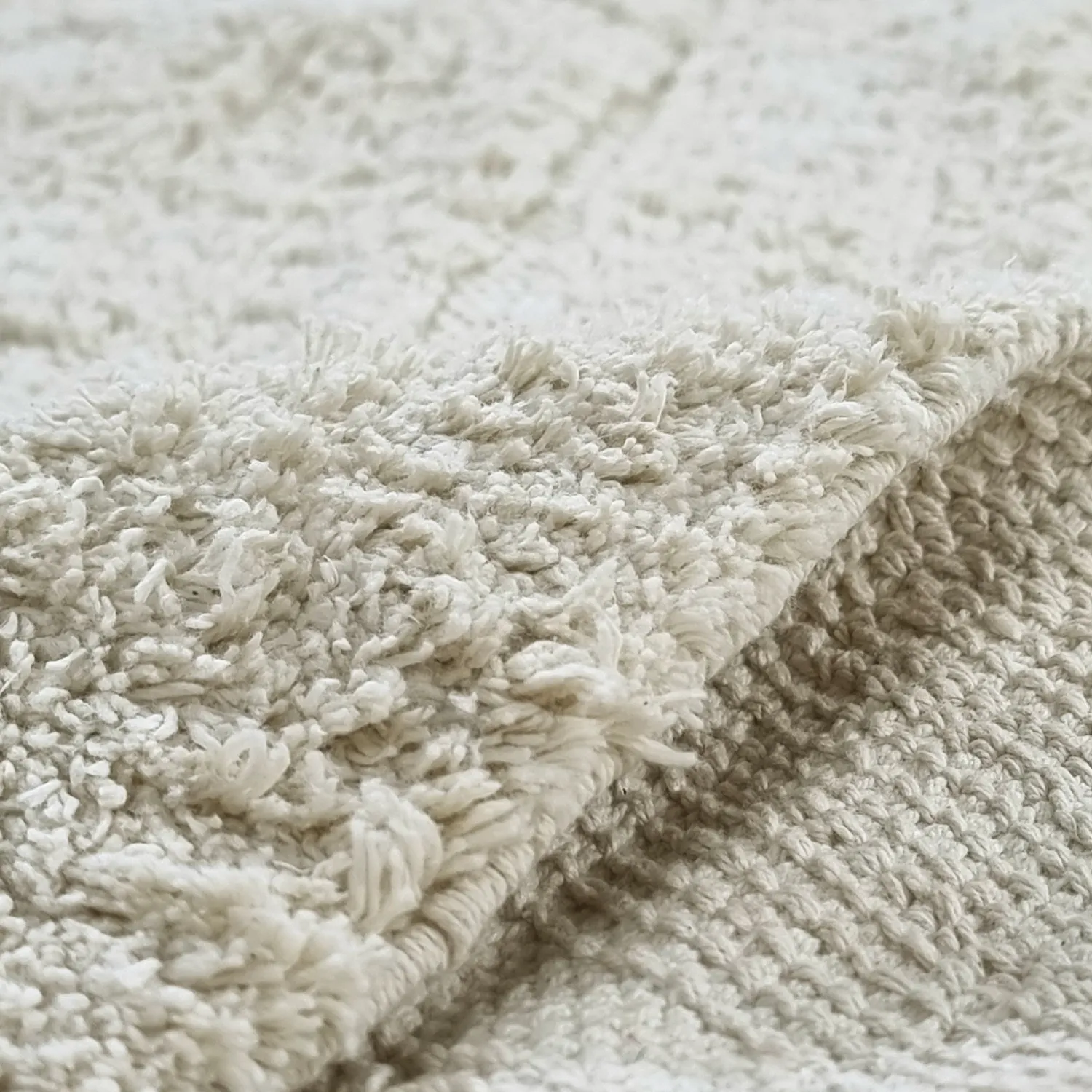 Rund matta - Sivia Natural Cotton Shaggy (offwhite)