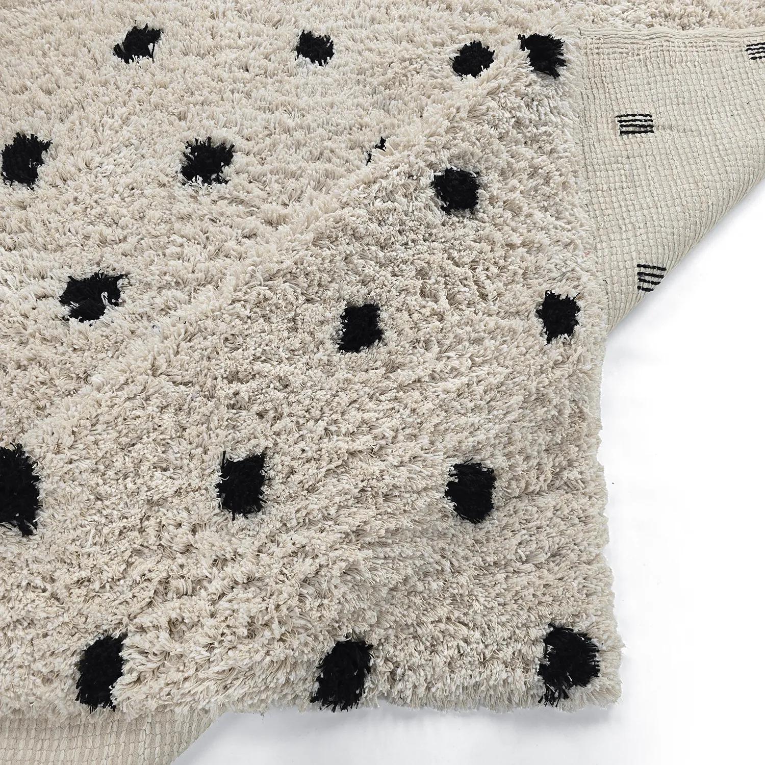Ryamattor - Soria Natural Cotton Shaggy (offwhite/svart)