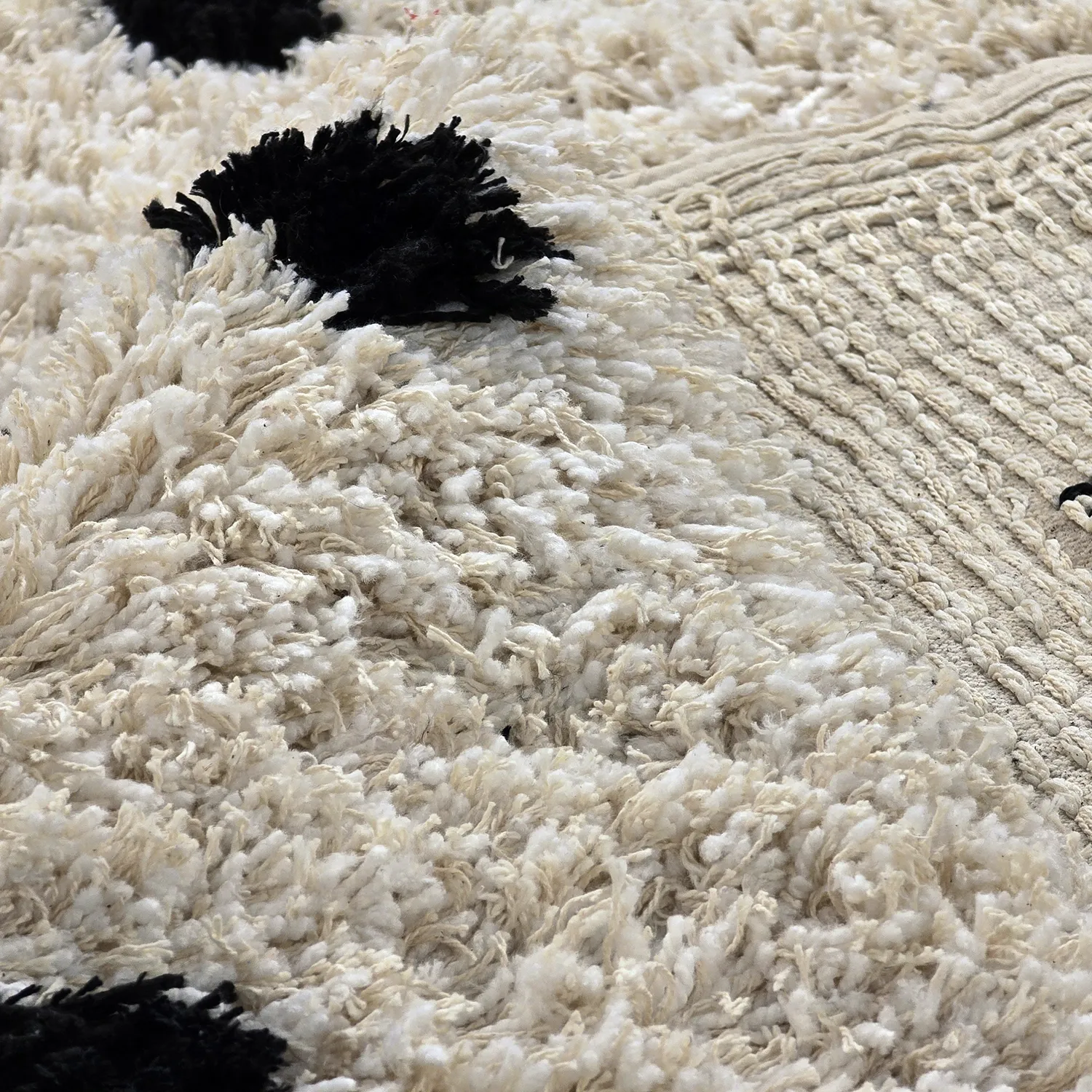Ryamattor - Soria Natural Cotton Shaggy (offwhite/svart)