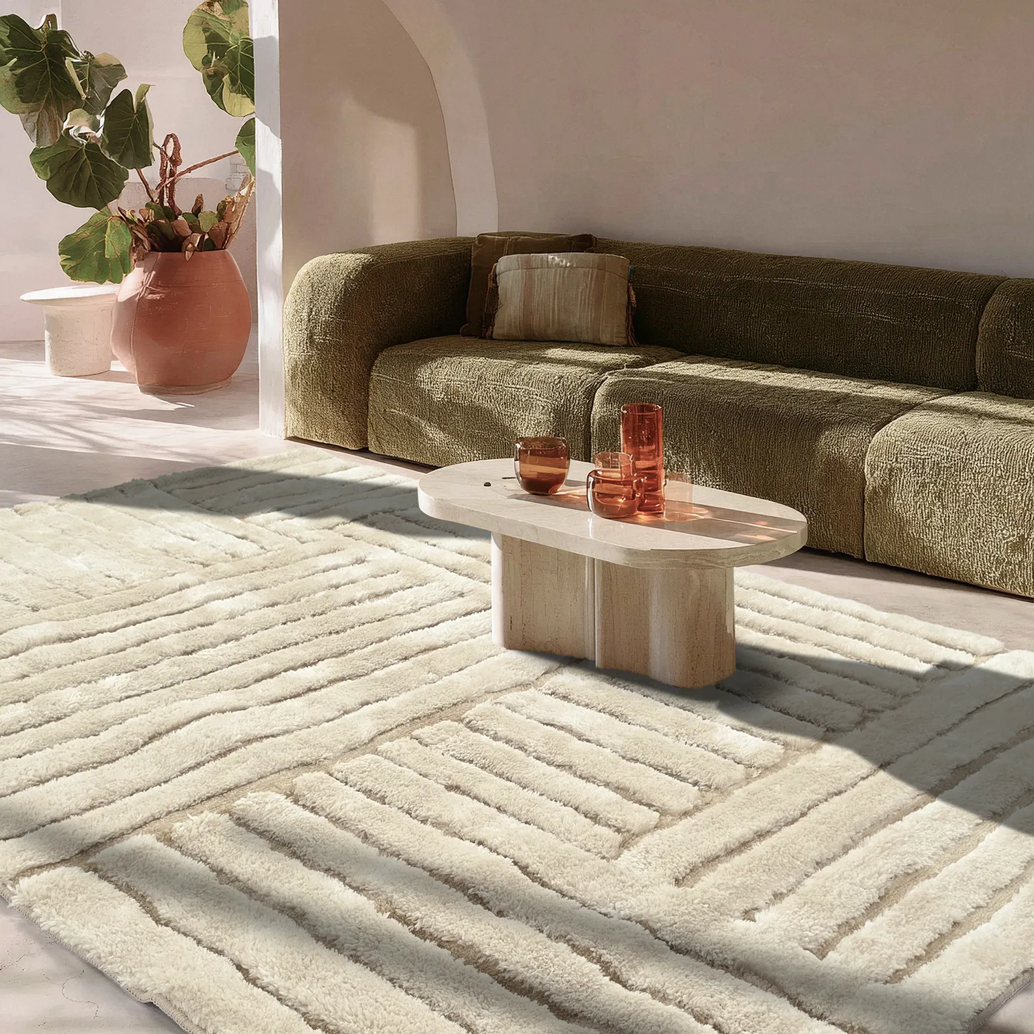 Ryamattor - Tyros (beige/cream)