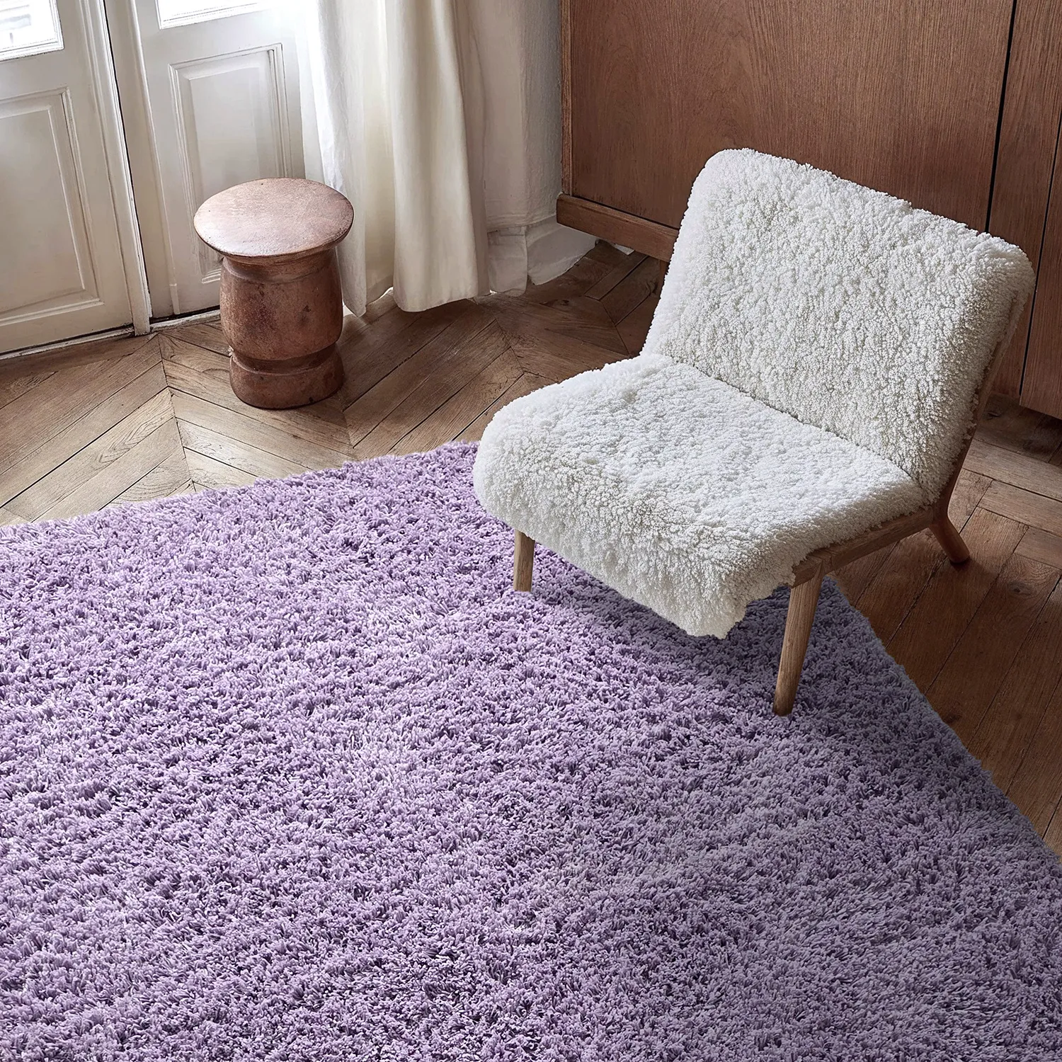 Ryamattor - Combarro Solid Cotton Shaggy (ljuslila)