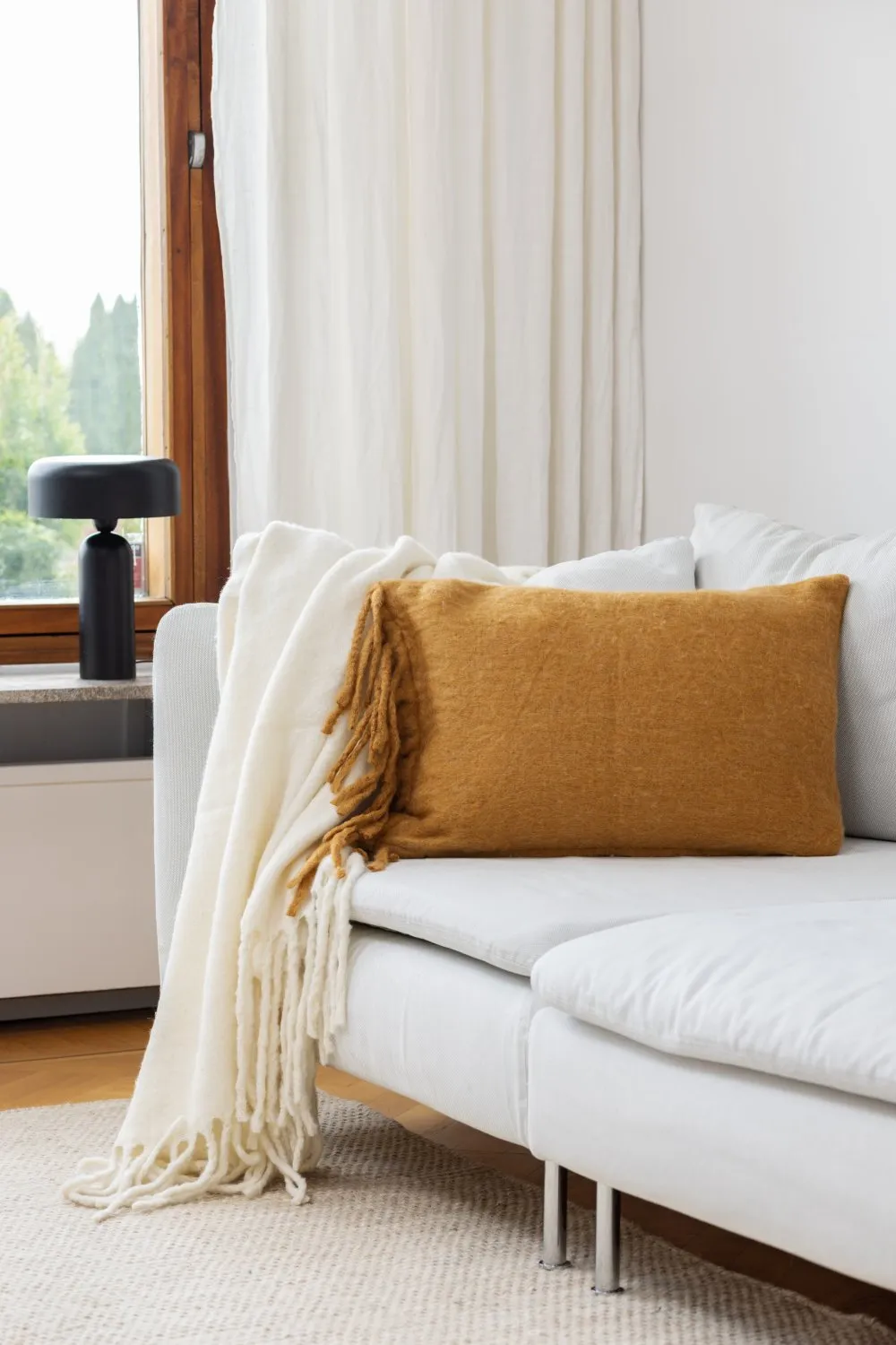 Kuddfodral i ullmix - Samantha (gul)