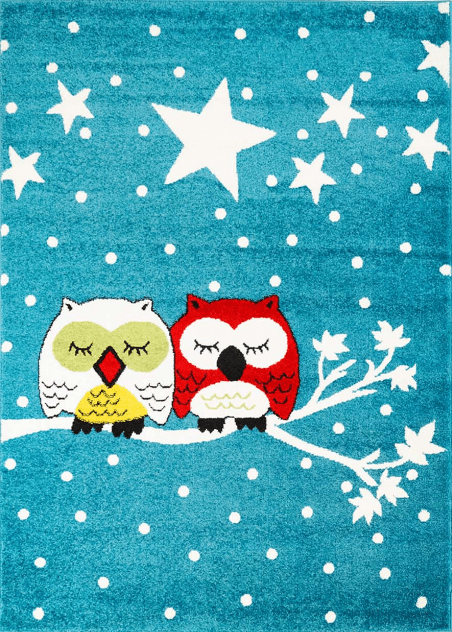 Barnmatta - Moda Owls (turkos)