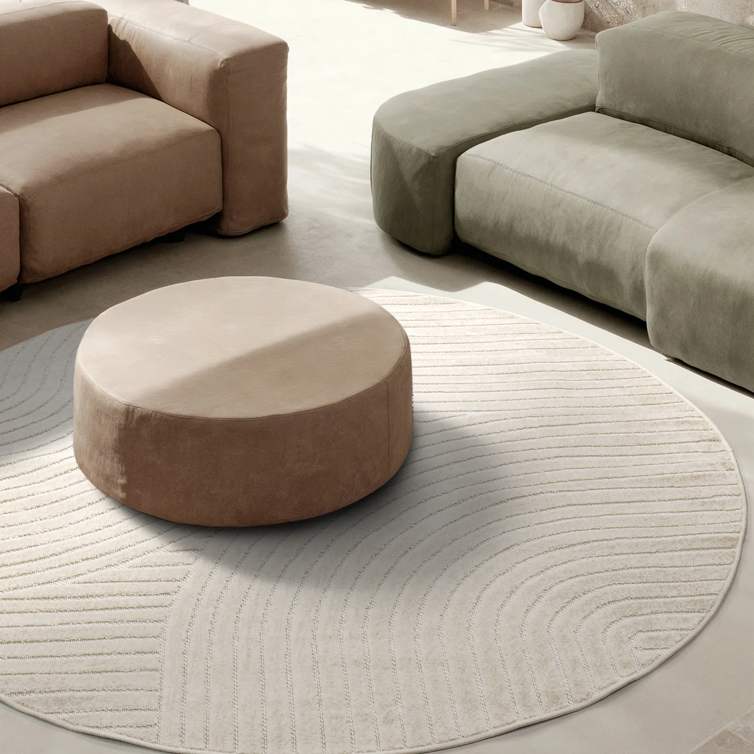 Rund matta - Devon (cream)