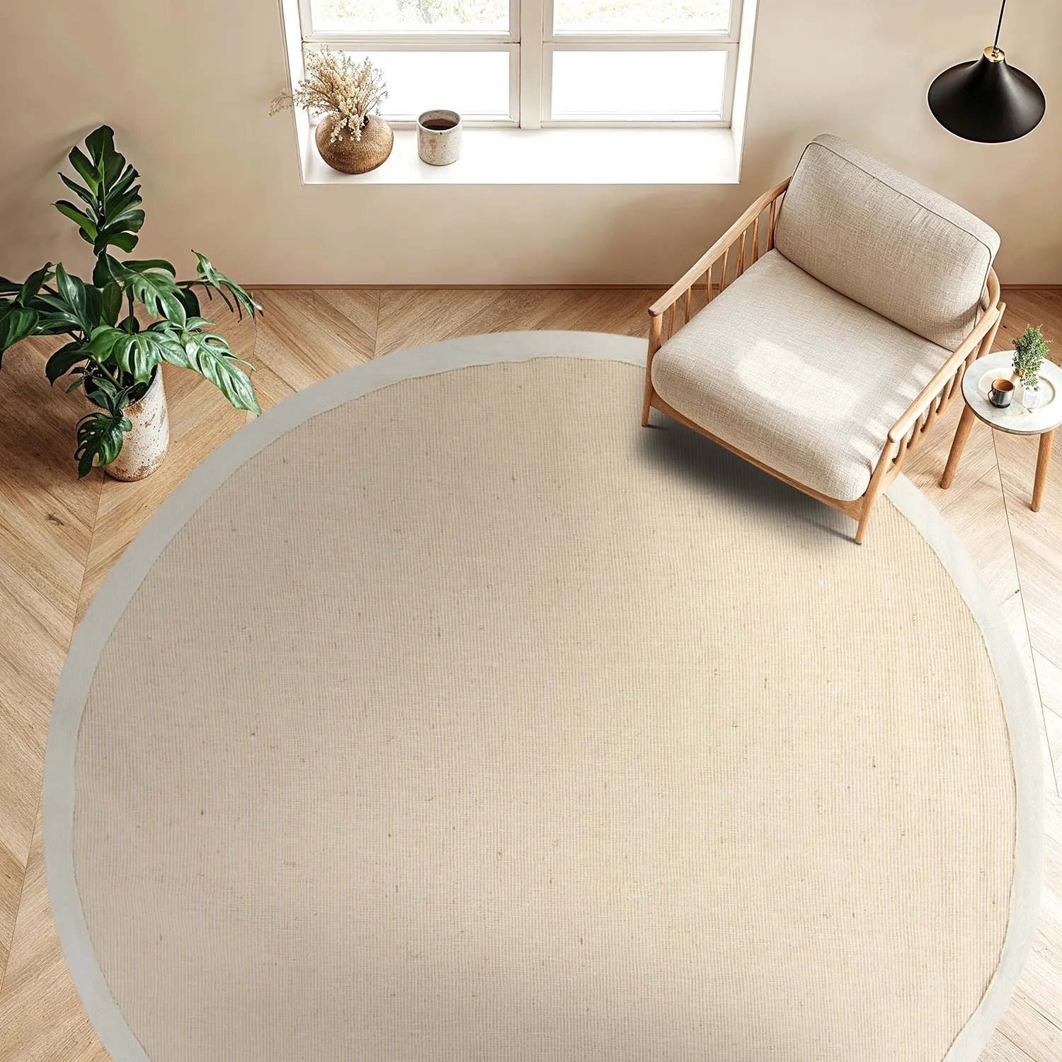 Rund matta (sisal) - Agave (beige/grå)