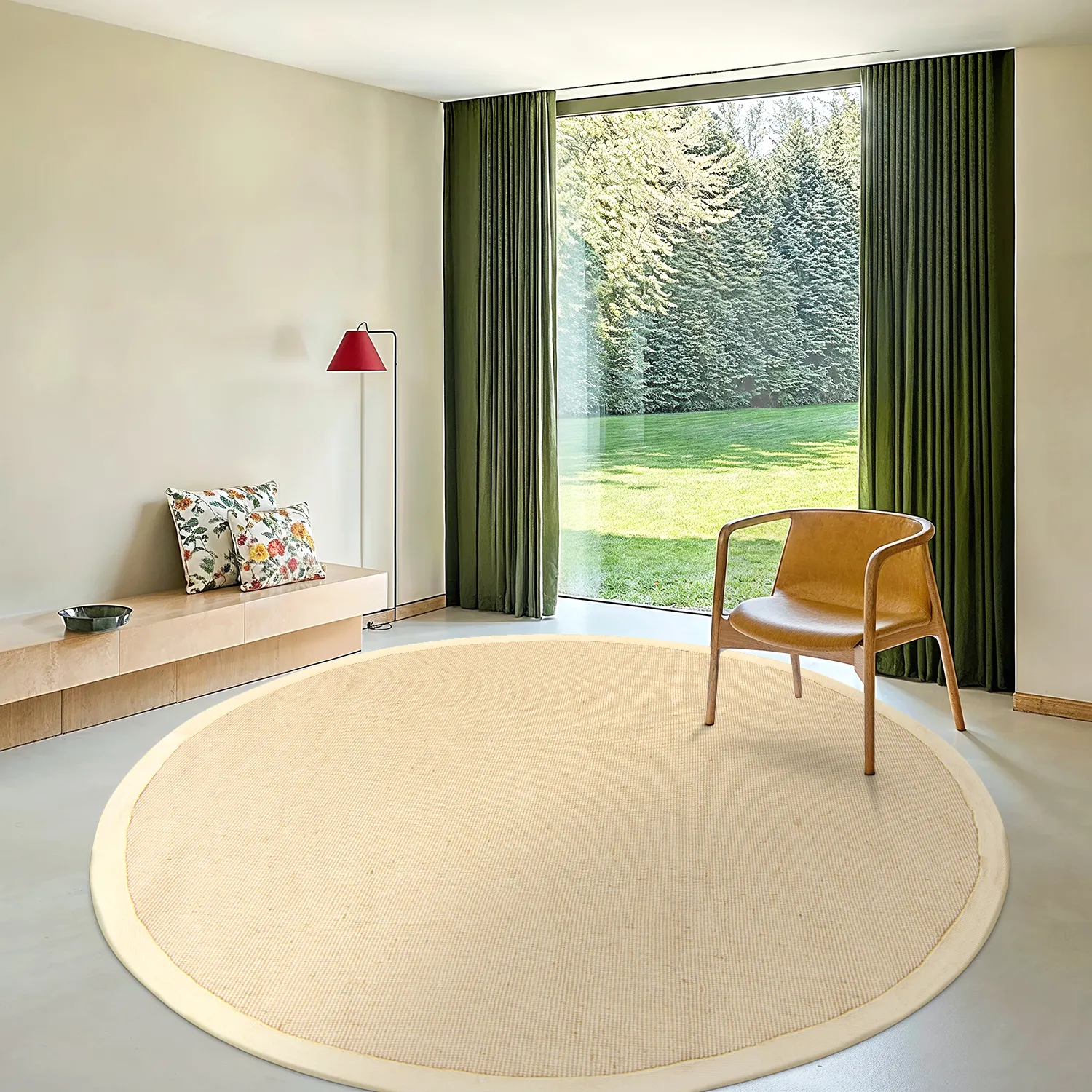 Rund matta (sisal) - Agave (beige/beige)