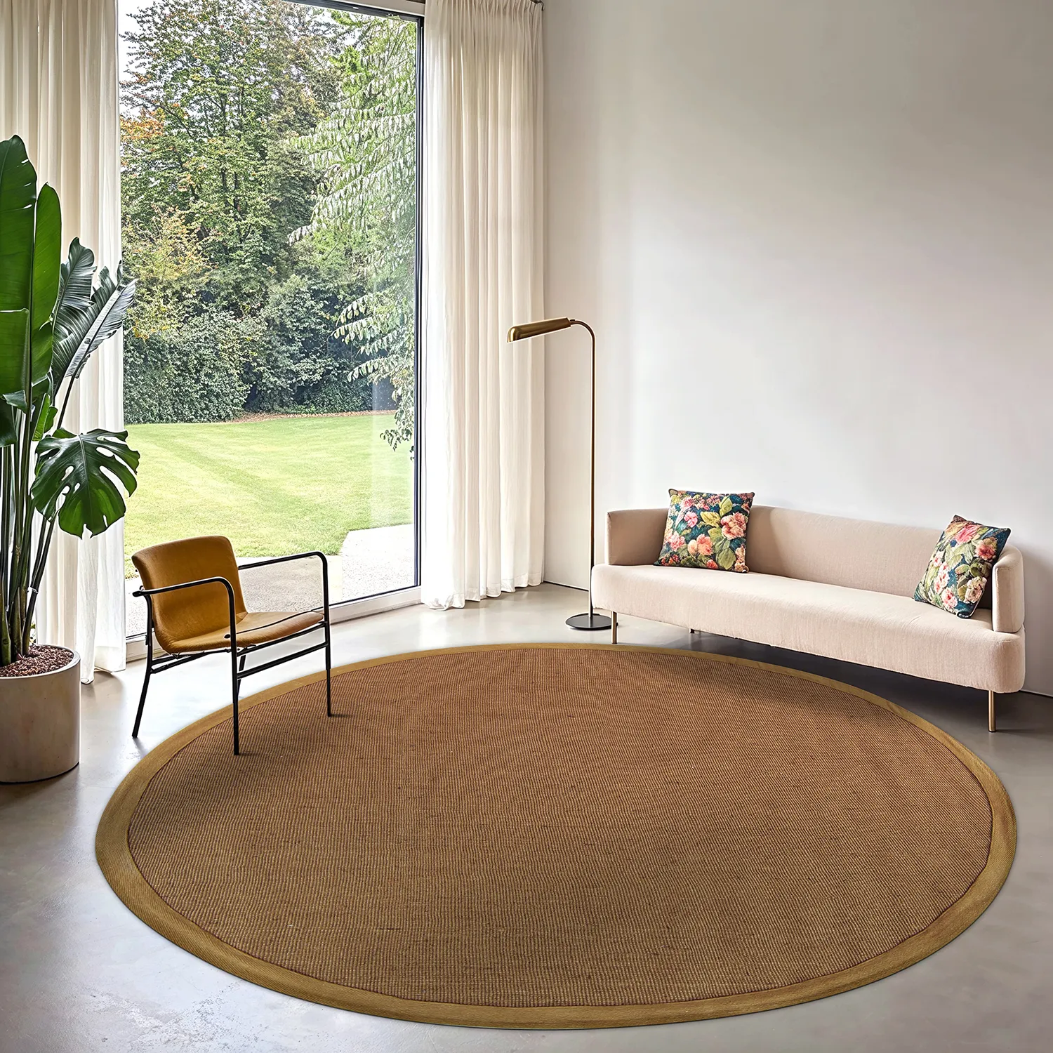 Rund matta (sisal) - Agave (brun)