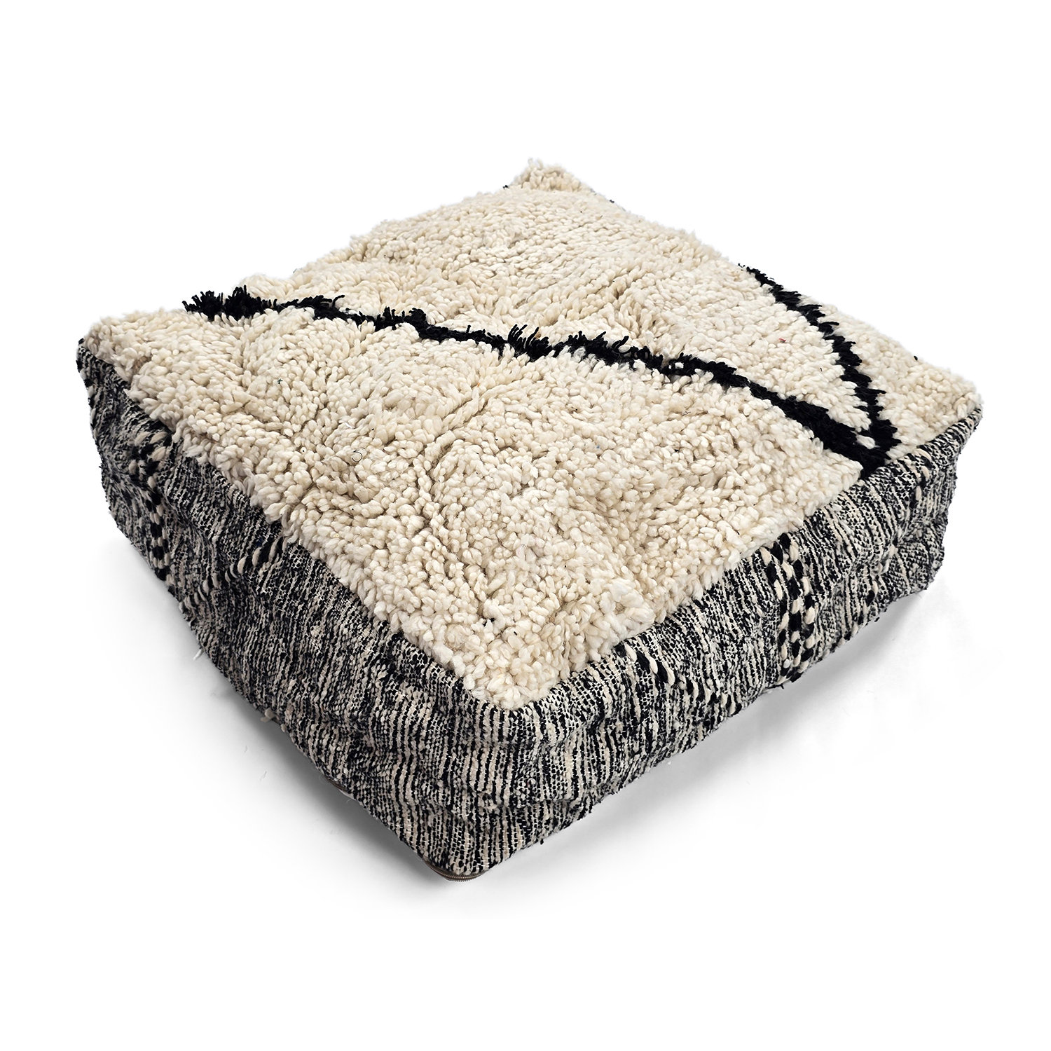 Sittpuff - Marockansk Beni Ourain 002 (Storlek: 60 x 60 cm)