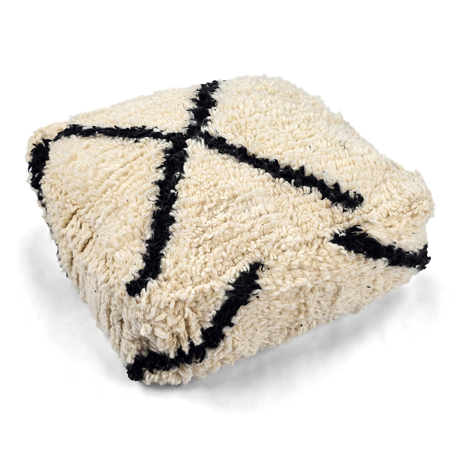Sittpuff - Marockansk Beni Ourain 004 (Storlek: 60 x 60 cm)