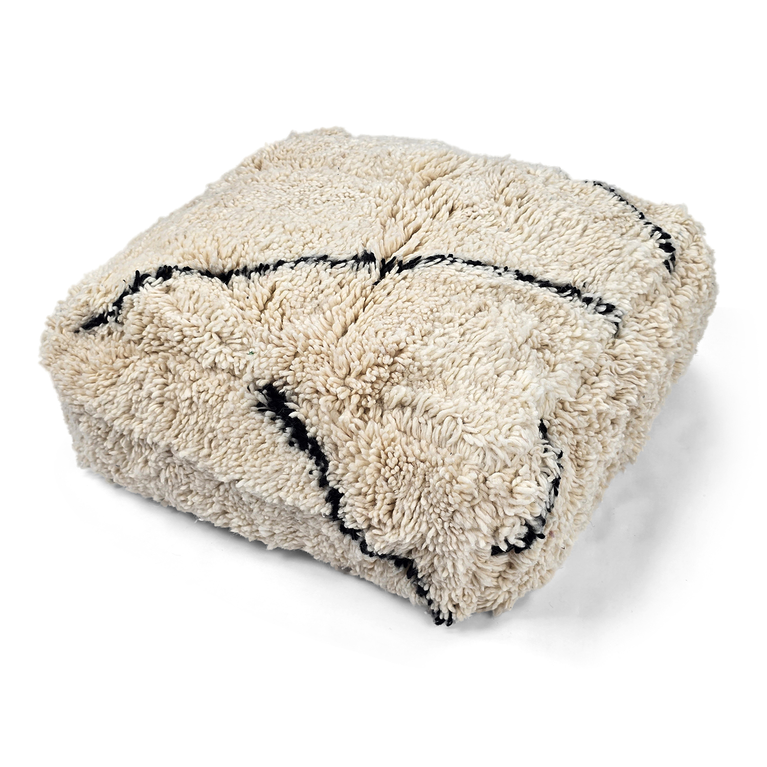 Sittpuff - Marockansk Beni Ourain 007 (Storlek: 60 x 60 cm)