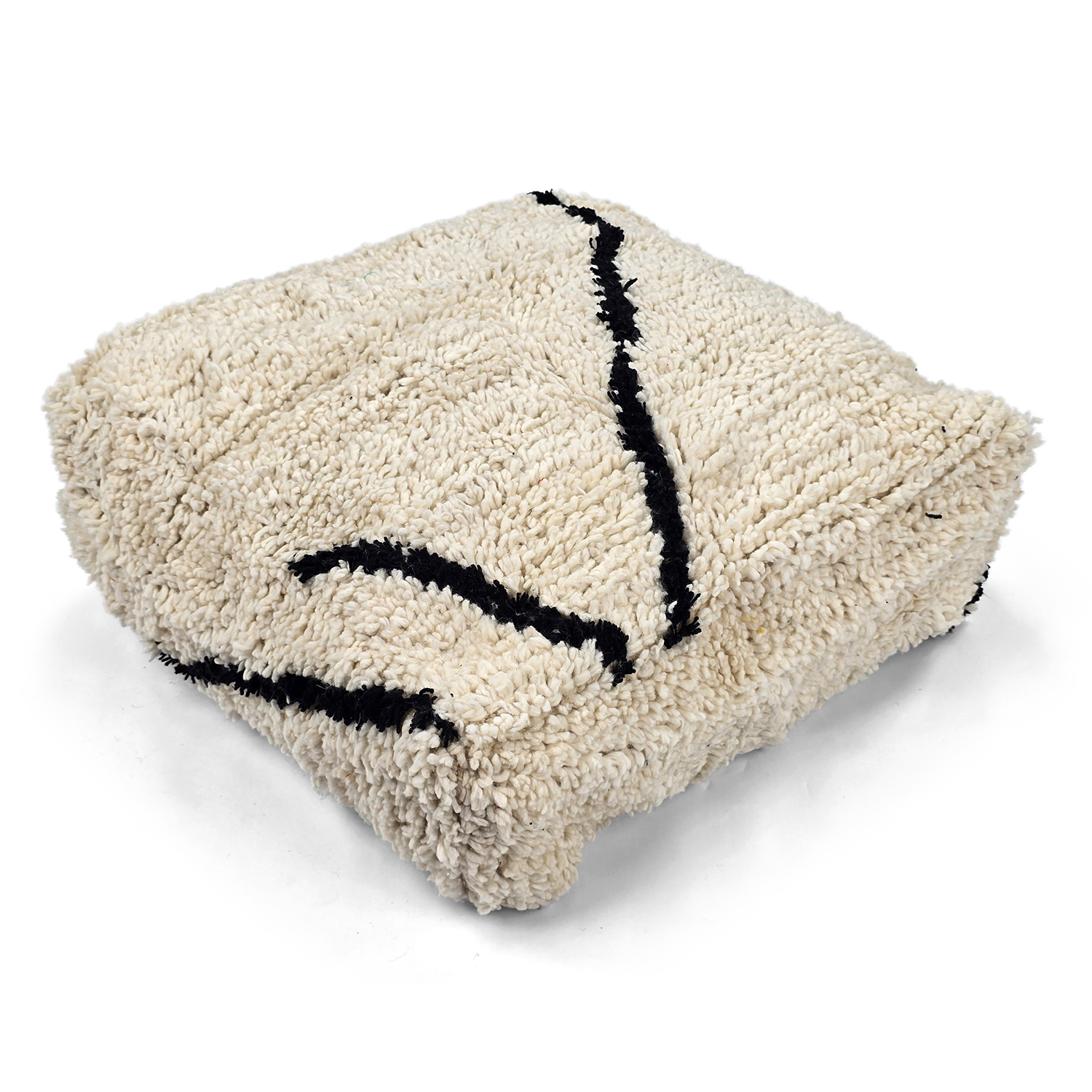 Sittpuff - Marockansk Beni Ourain 009 (Storlek: 60 x 60 cm)