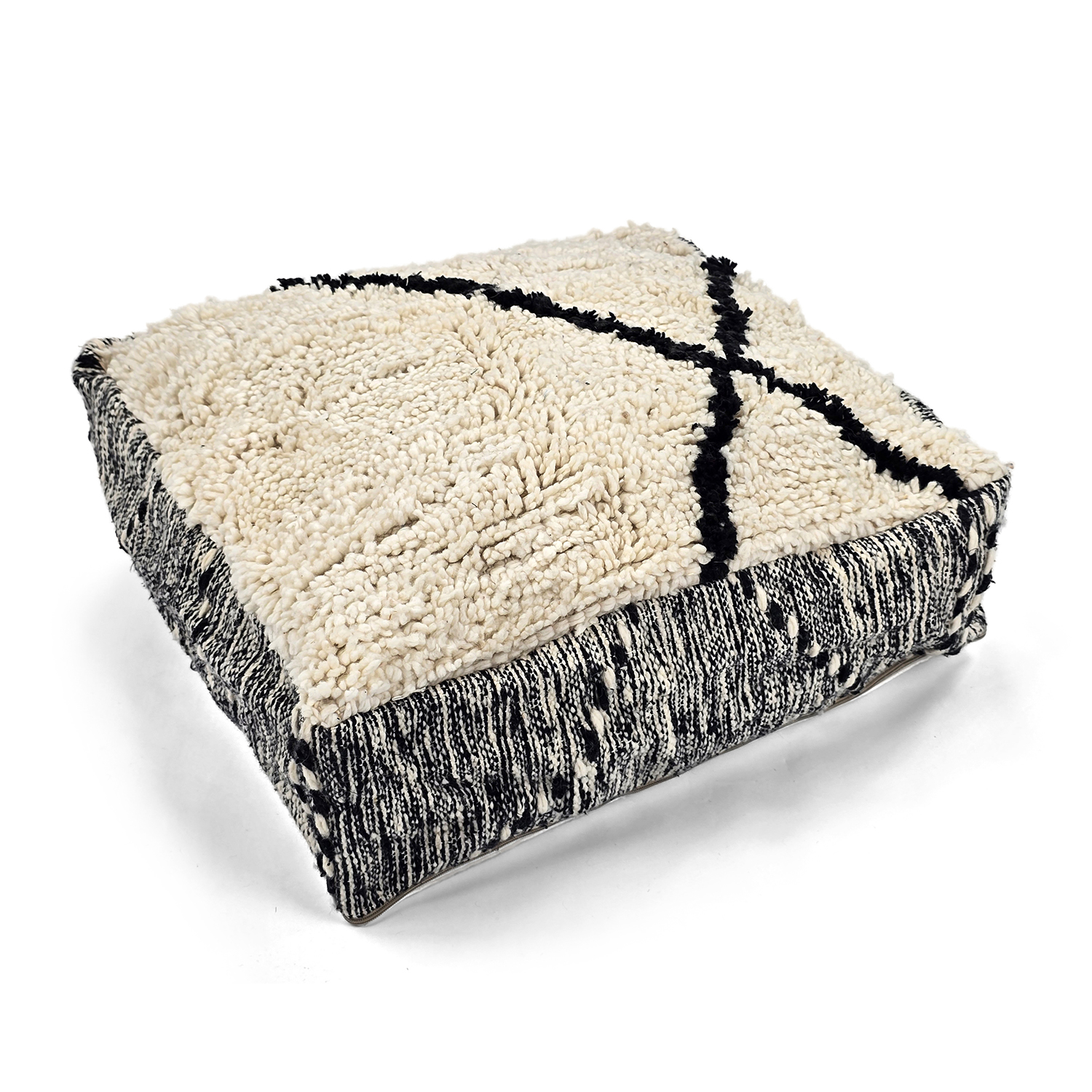 Sittpuff - Marockansk Beni Ourain 011 (Storlek: 60 x 60 cm)