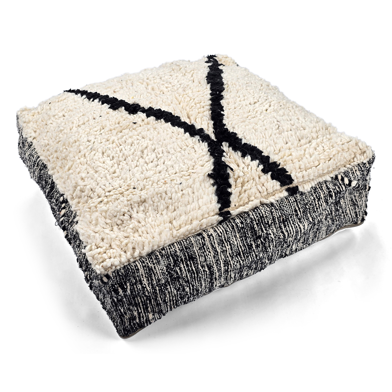 Sittpuff - Marockansk Beni Ourain 014 (Storlek: 60 x 60 cm)