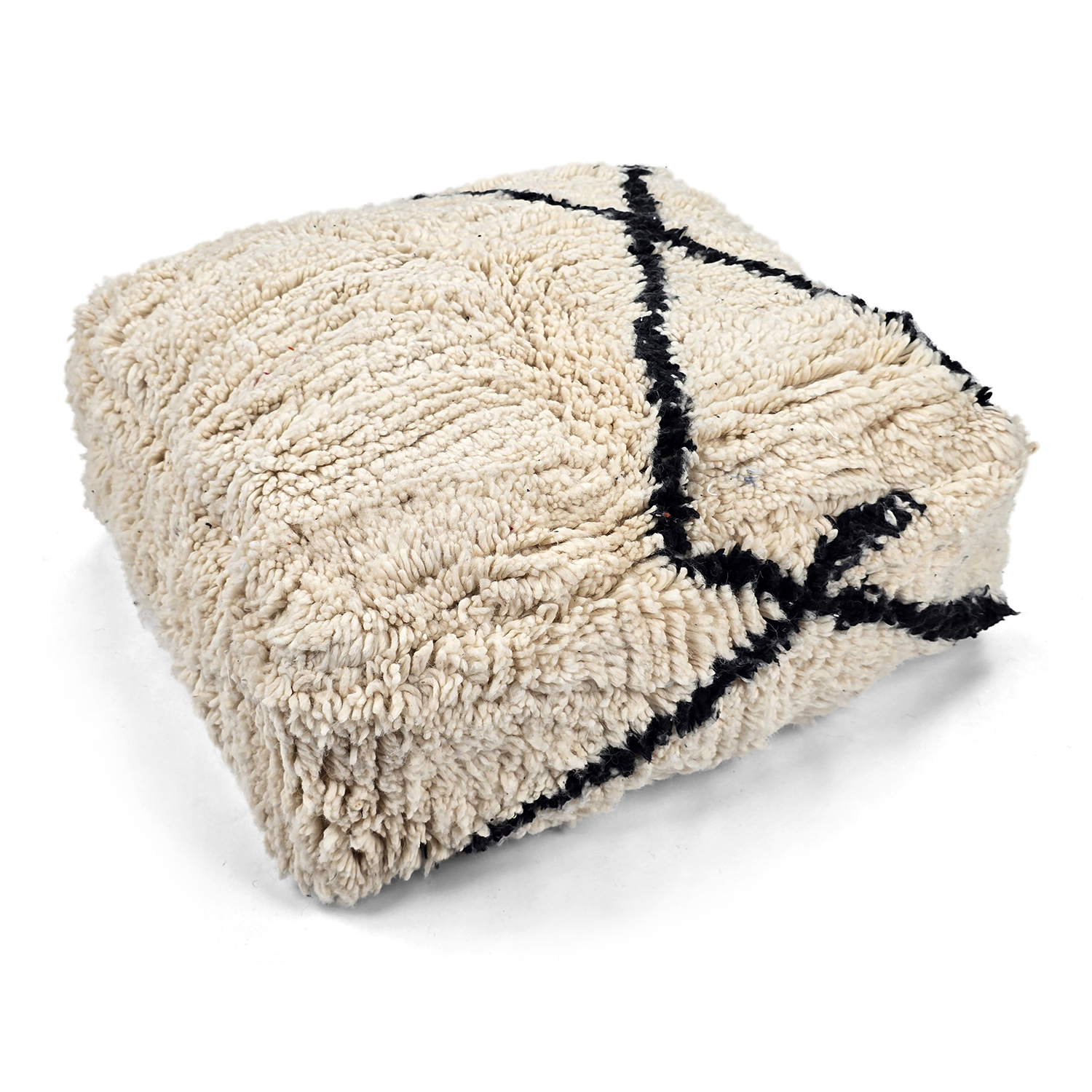 Sittpuff - Marockansk Beni Ourain 018 (Storlek: 60 x 60 cm)