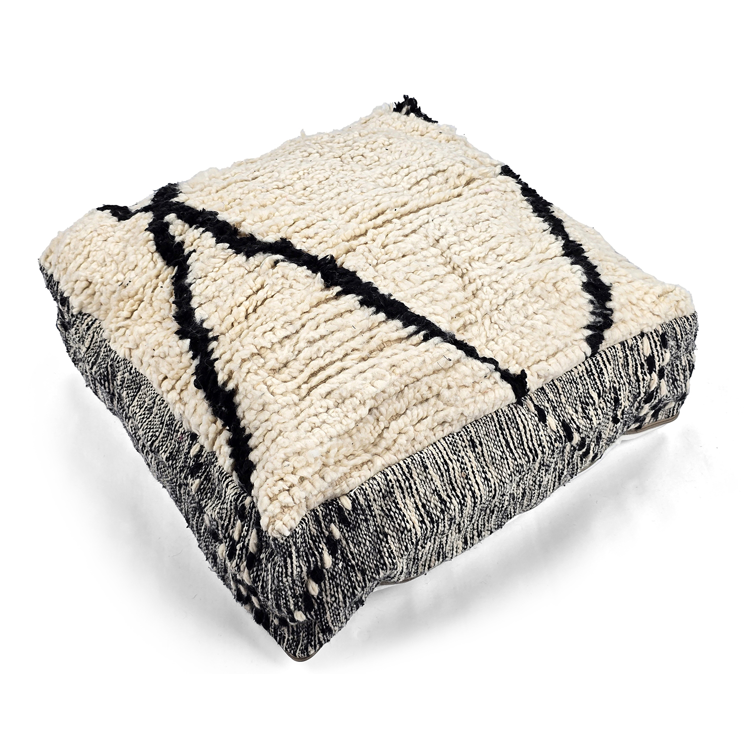 Sittpuff - Marockansk Beni Ourain 019 (Storlek: 60 x 60 cm)