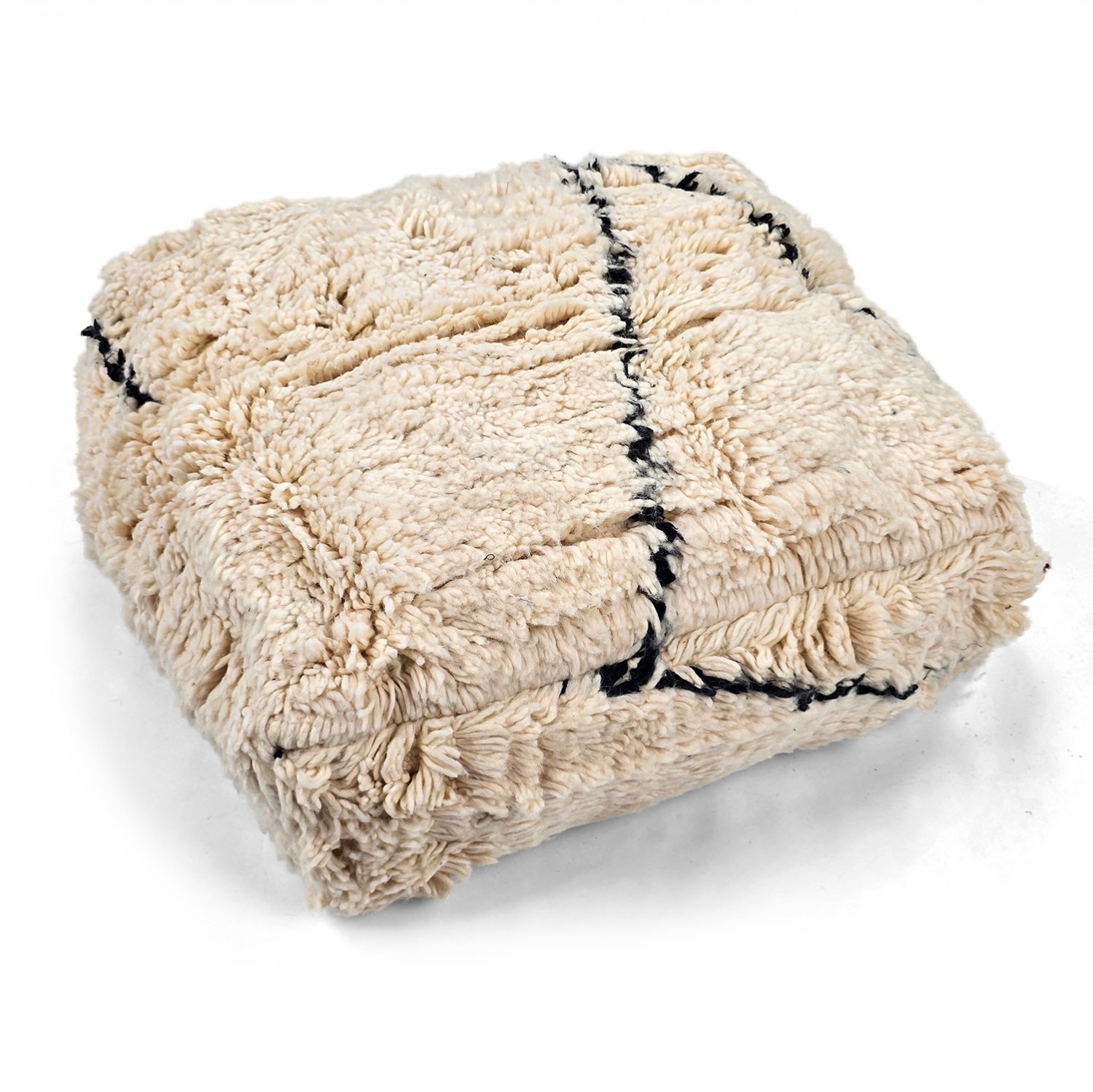 Sittpuff - Marockansk Beni Ourain 031 (Storlek: 60 x 60 cm)