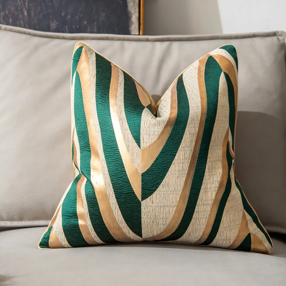 Kuddfodral - Square Luxury 45 x 45 cm (grön/guld)