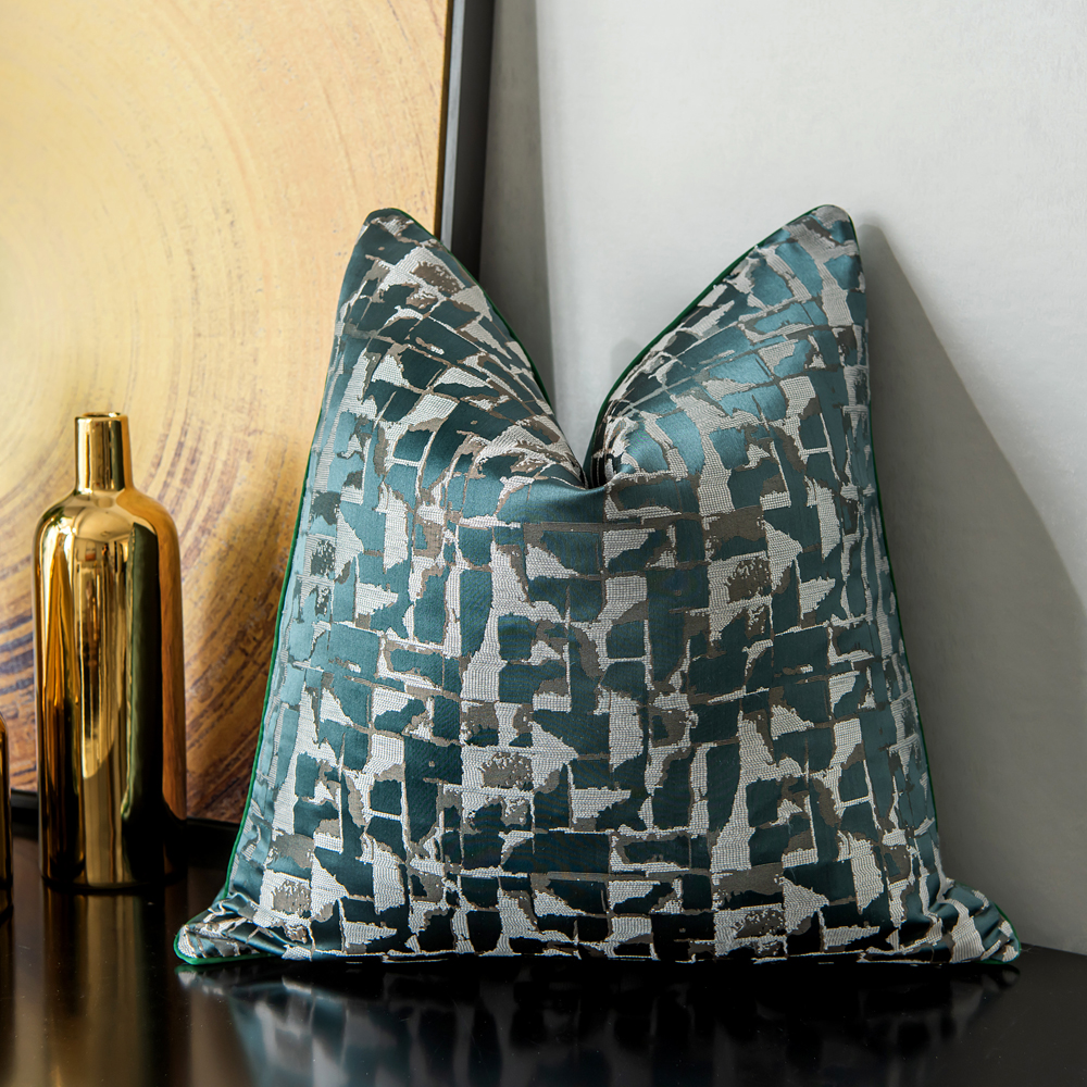Kuddfodral - Square Luxury 45 x 45 cm (grön/multi) (Storlek: 45 x 45 cm)