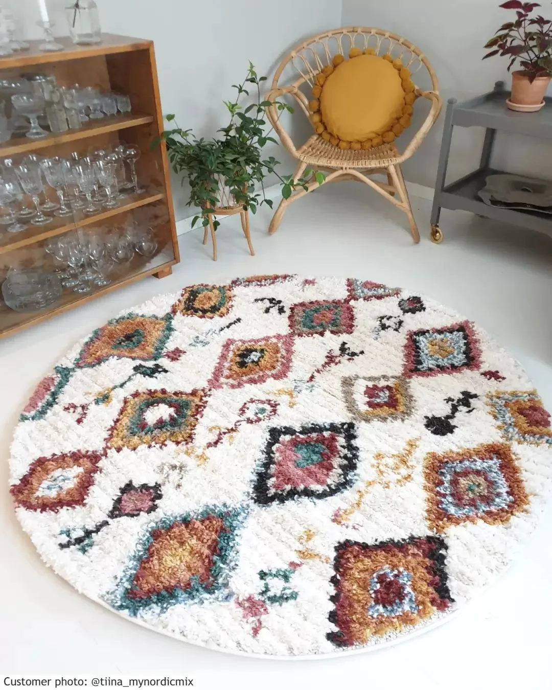 Runda mattor - Sezze (beige/multi)