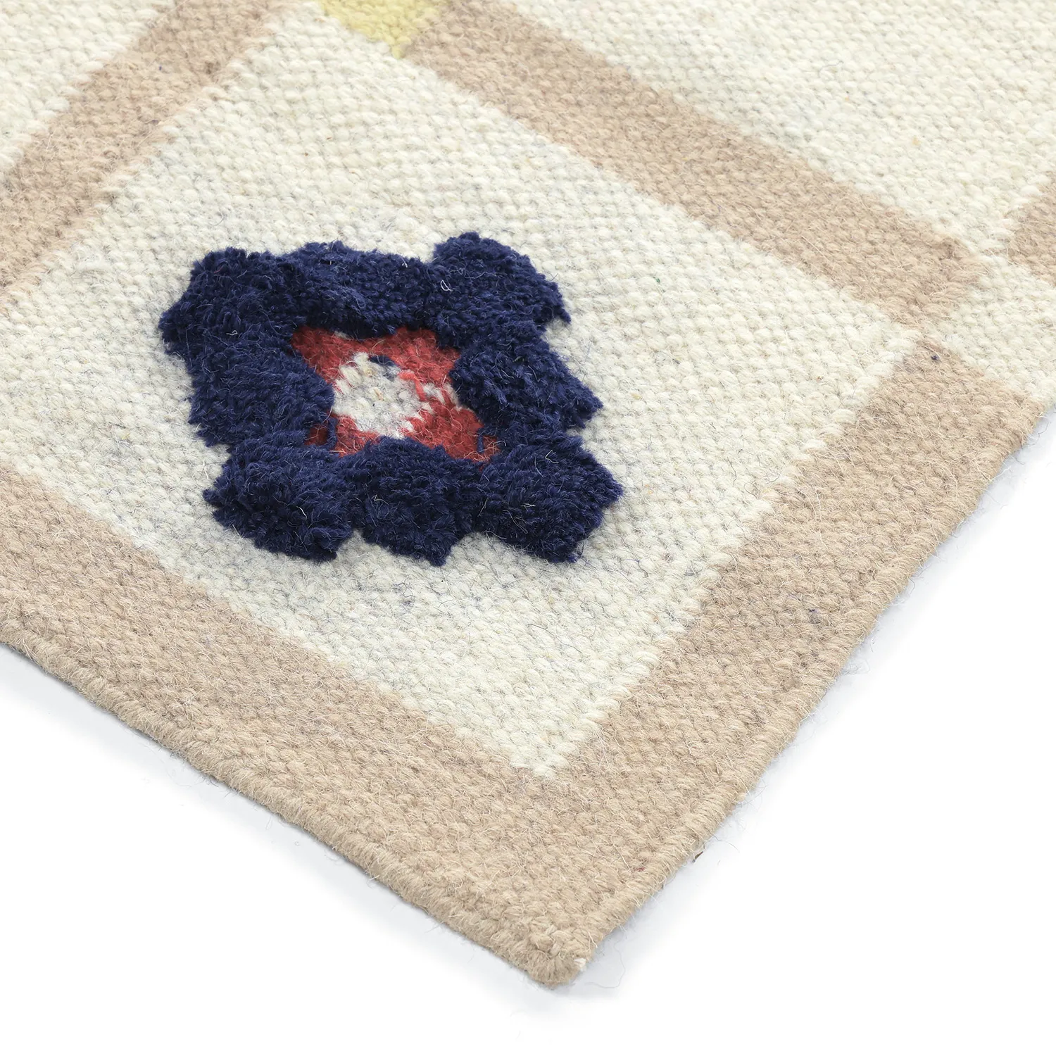 Ullmatta - Lausanne Flatweave Tufted Premium (vit/beige)