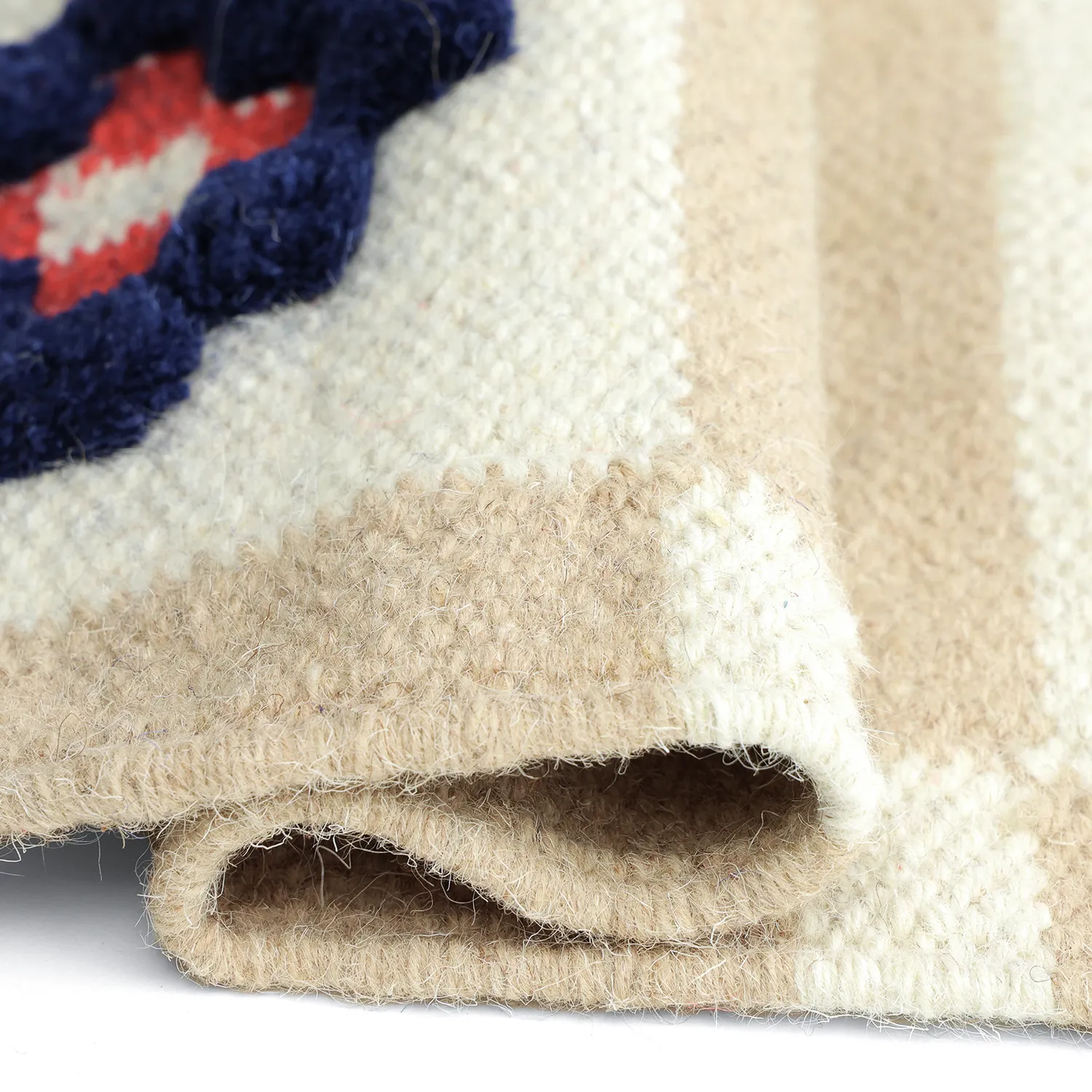 Ullmatta - Lausanne Flatweave Tufted Premium (vit/beige)