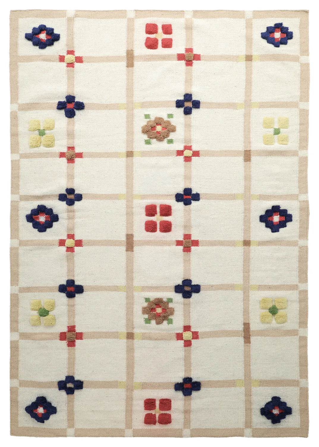Ullmatta - Lausanne Flatweave Tufted Premium (vit/beige)