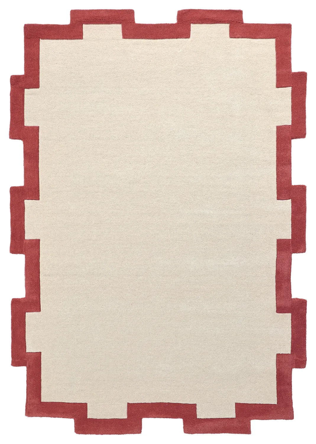 Ullmatta - Agra Hand Tufted Wool Premium (creme/röd)