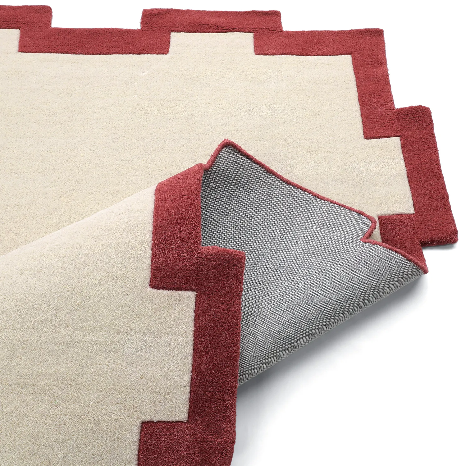 Ullmatta - Agra Hand Tufted Wool Premium (creme/röd)