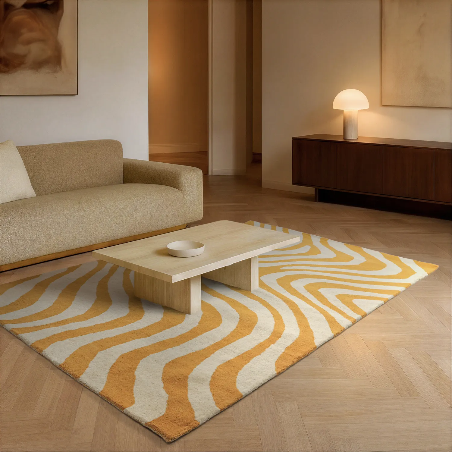 Ullmatta - Aiz Hand Tufted Wool Premium (gul)