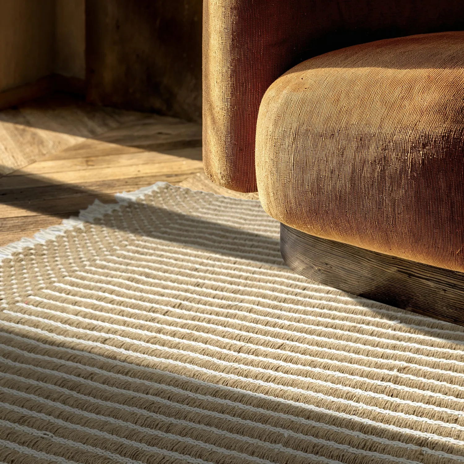 Ullmatta - Arbil (beige/vit)