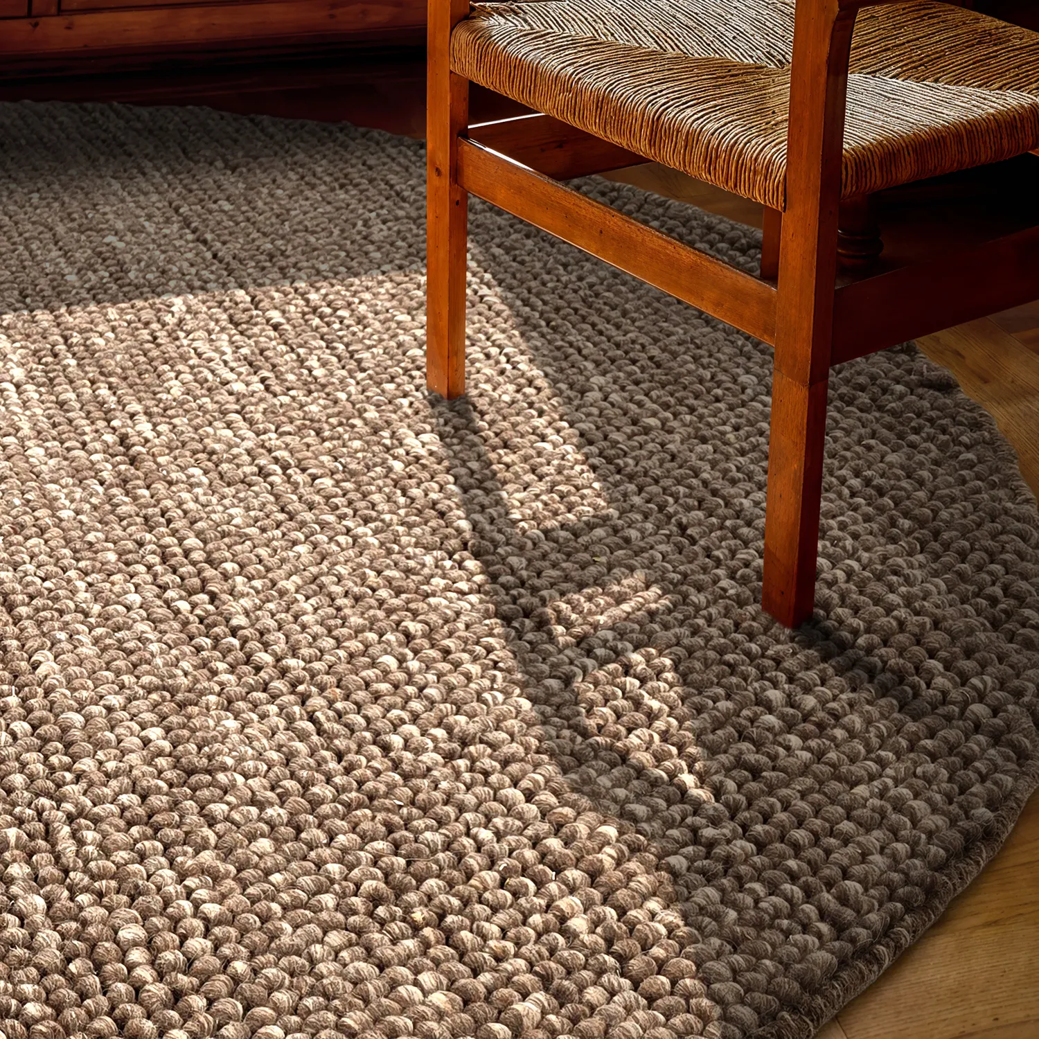 Rund matta - Avafors Wool Bubble (brun/beige)