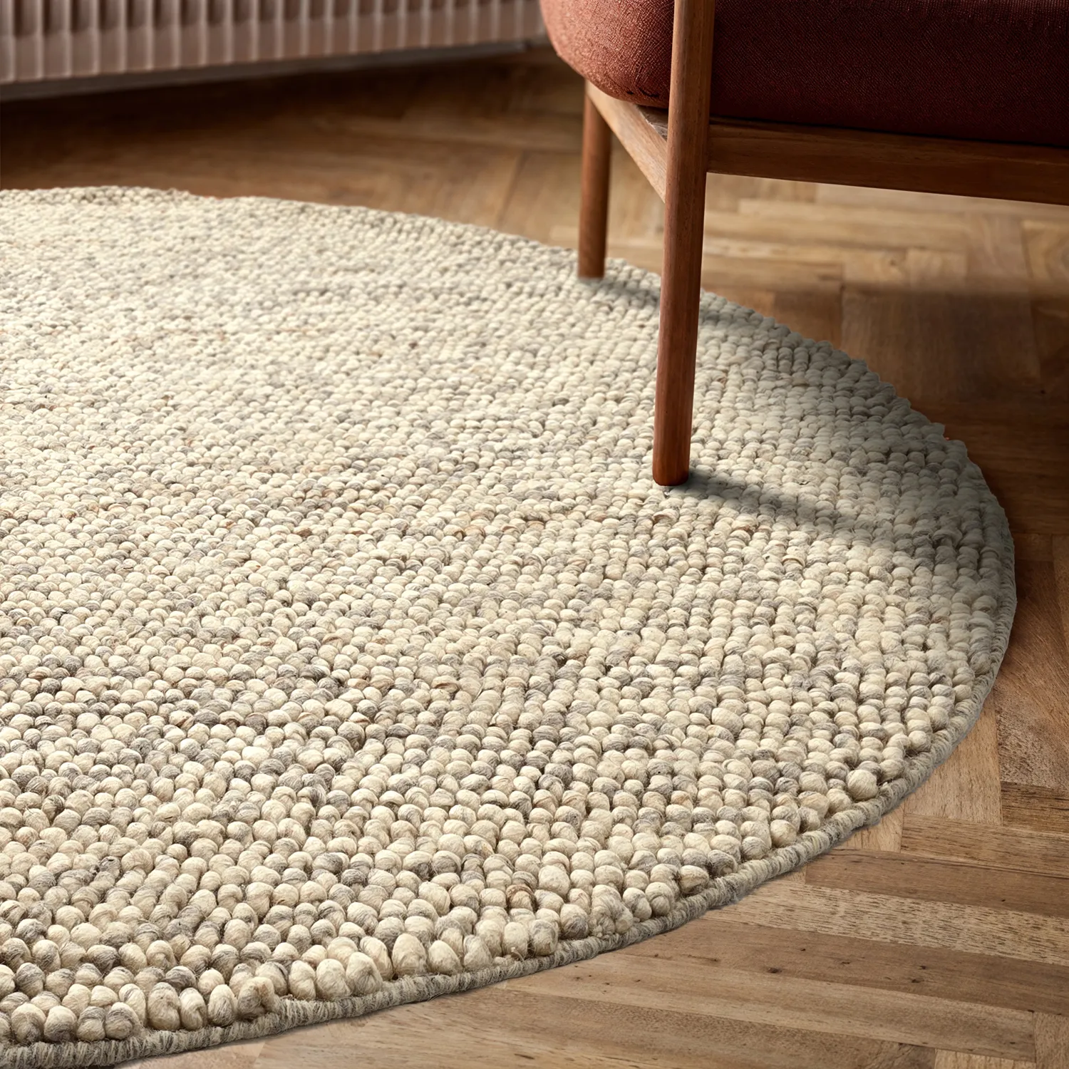 Rund matta - Avafors Wool Bubble (grå/beige)