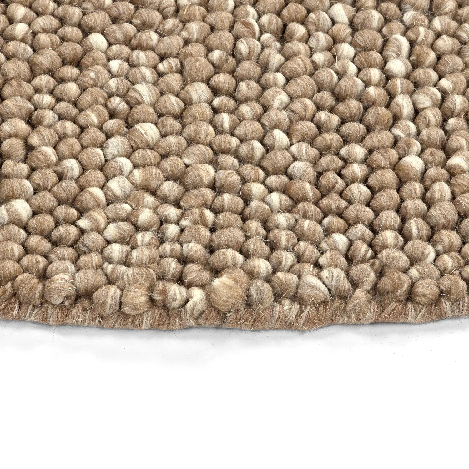 Rund matta - Avafors Wool Bubble (ljusbrun/vit)
