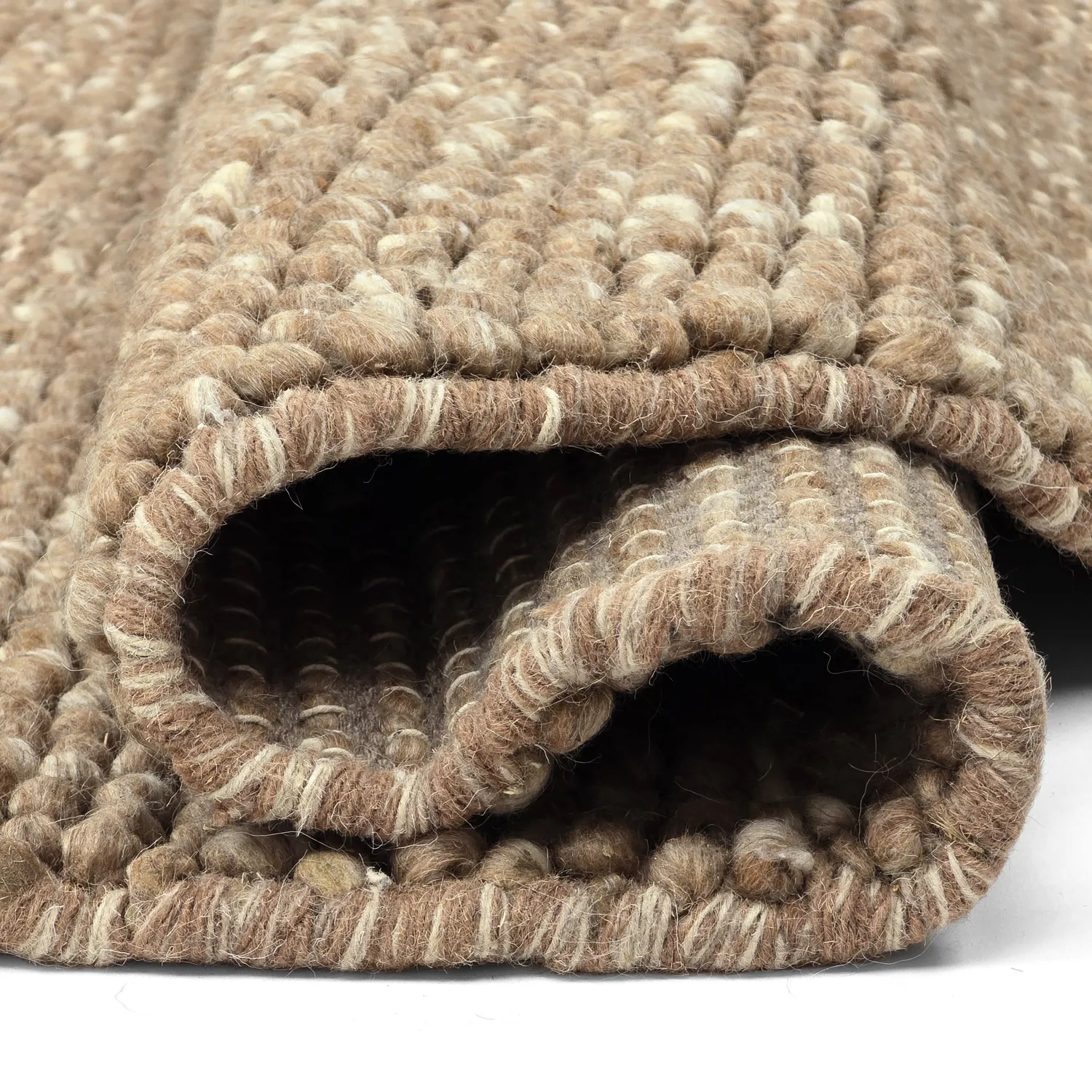 Rund matta - Avafors Wool Bubble (ljusbrun/vit)