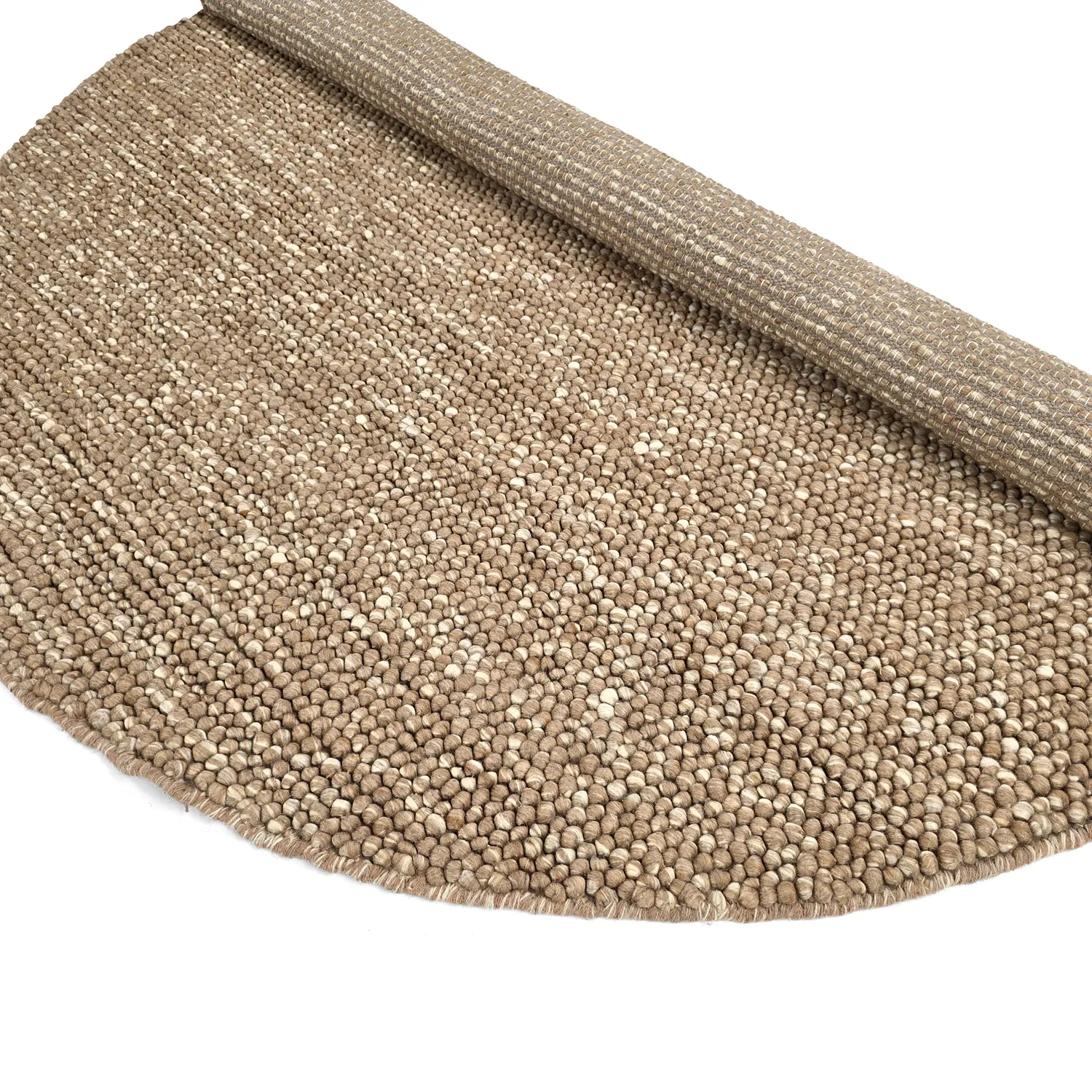 Rund matta - Avafors Wool Bubble (ljusbrun/vit)