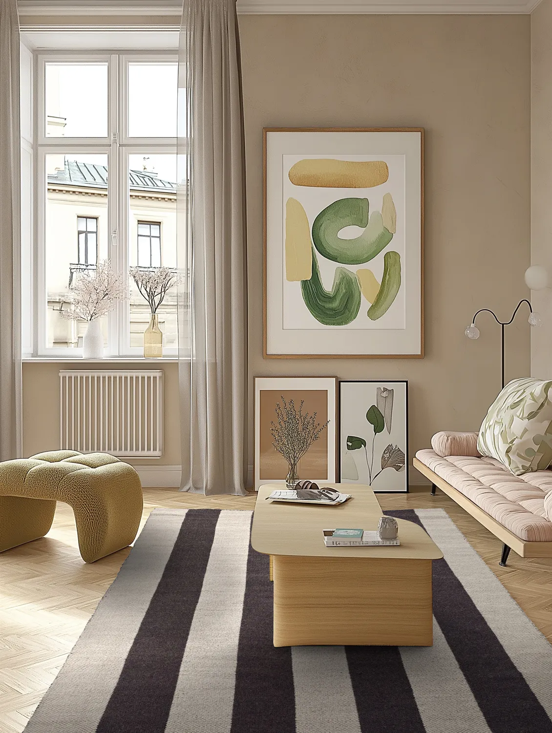Ullmatta - Garine (svart/beige)