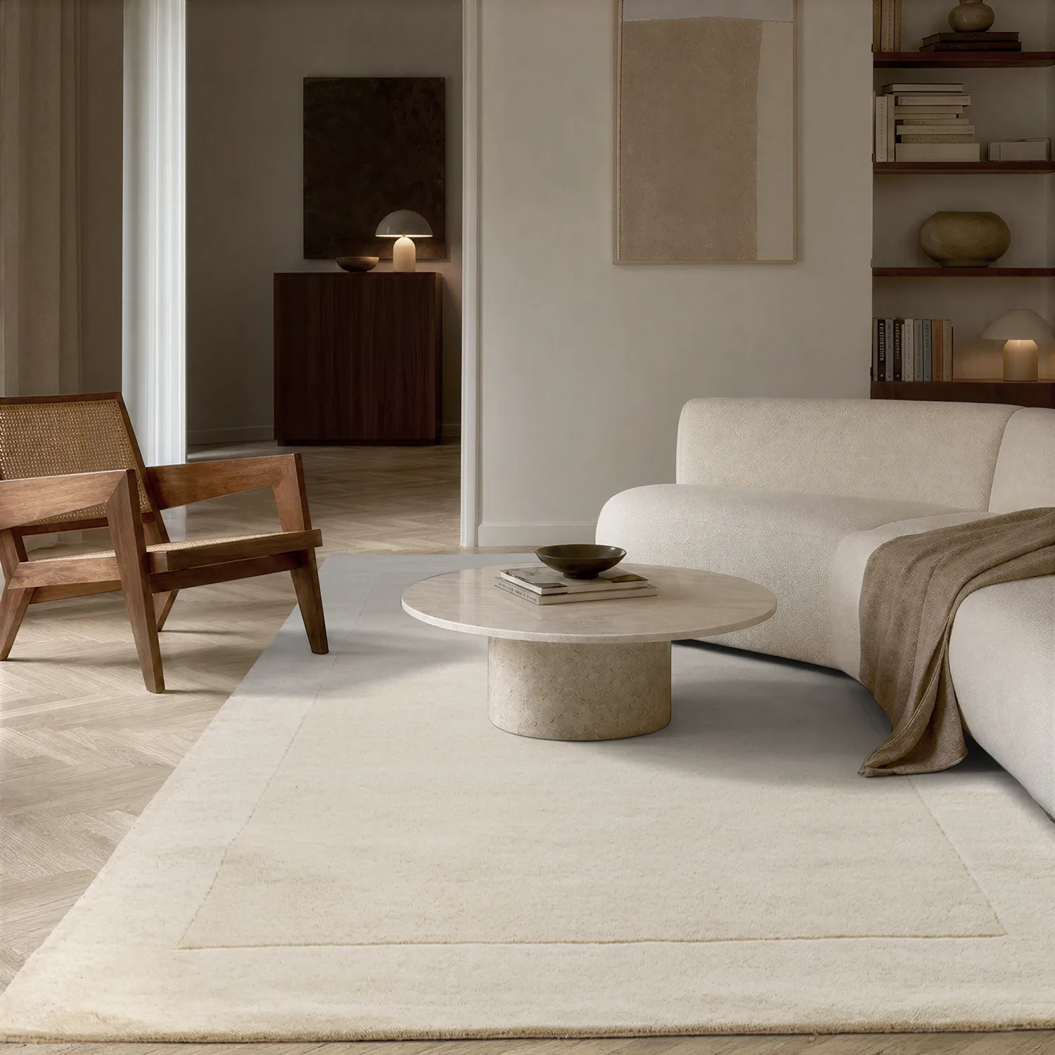 Ullmatta - Gaya Hand Tufted Wool Premium (creme/vit)
