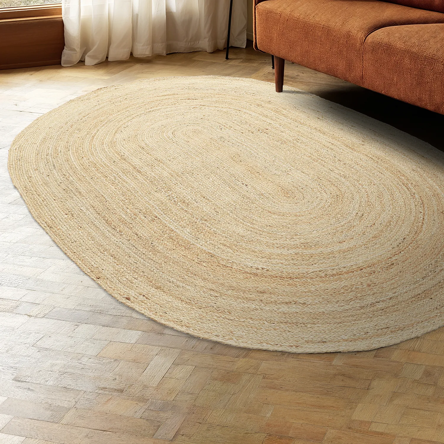 Oval jutematta - Flätan (jute)