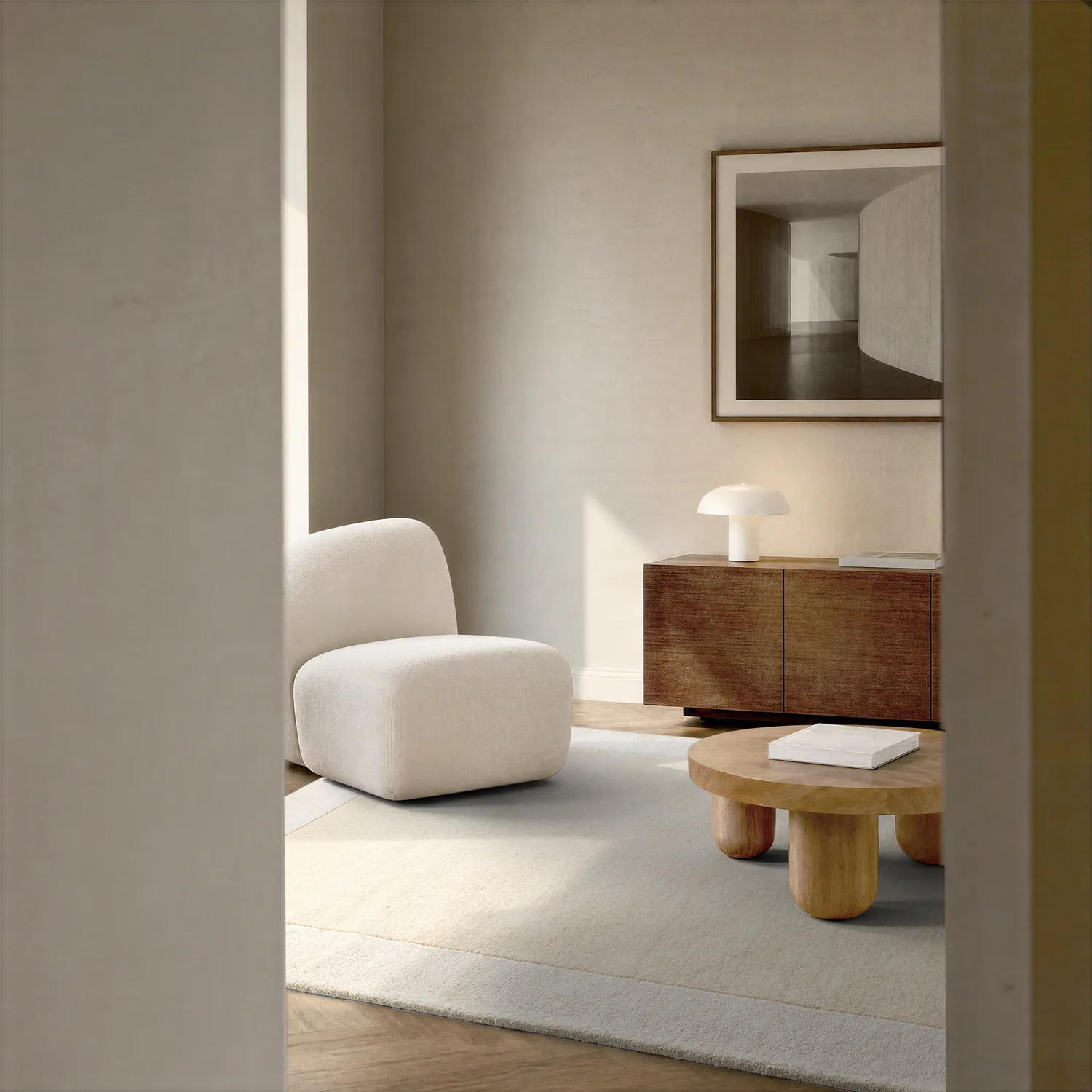 Ullmatta - Puri Hand Tufted Wool Premium (creme/vit)