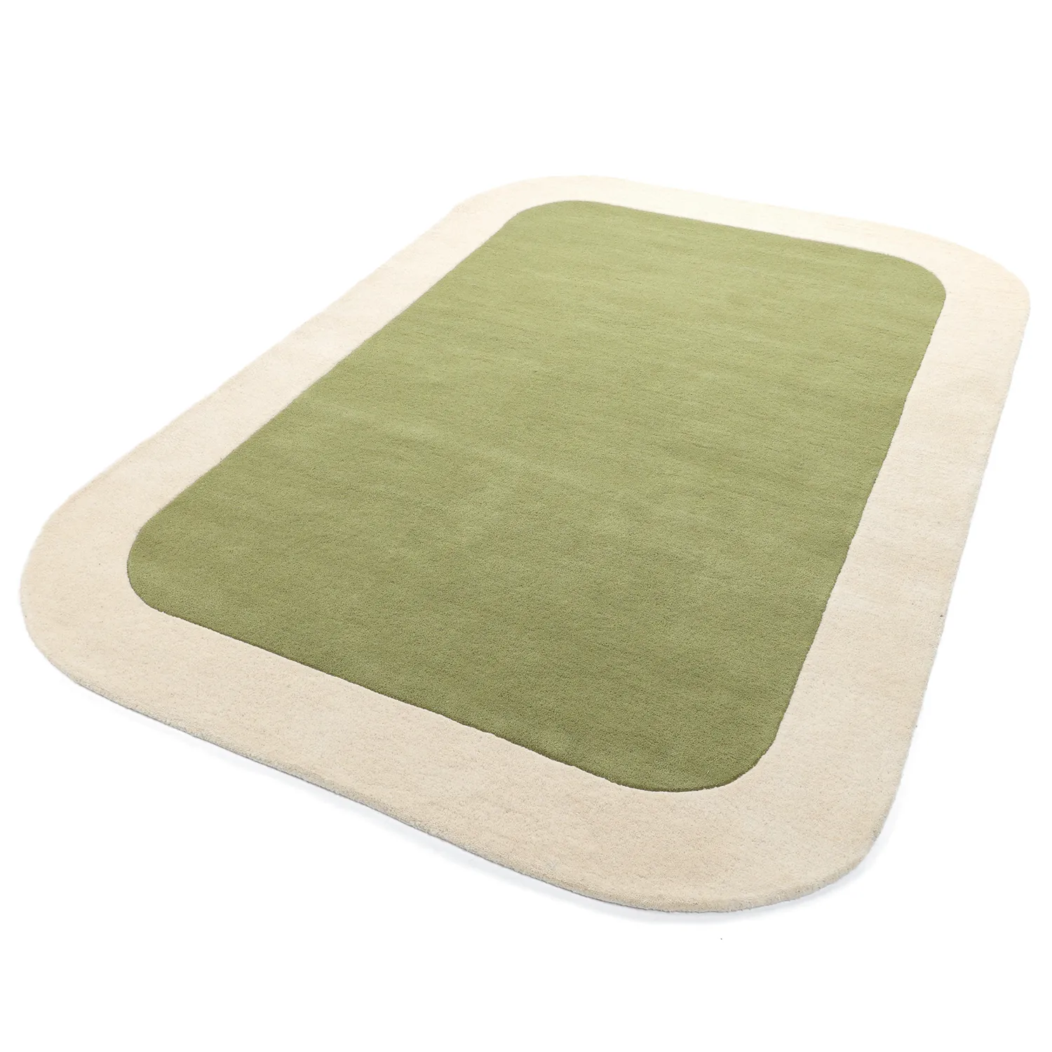 Ullmatta - Puri Hand Tufted Wool Premium (grön/creme)